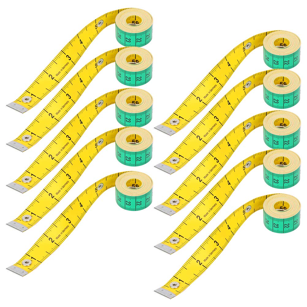 10 Pcs Double Scale Tape Measure - 60 Inch/150 cm Soft Body Measuring Ruler for Sewing, Tailoring, Chest & Waist Circumference | Perfect for DIY Crafts, Fitness Tracking & Clothing Measurements