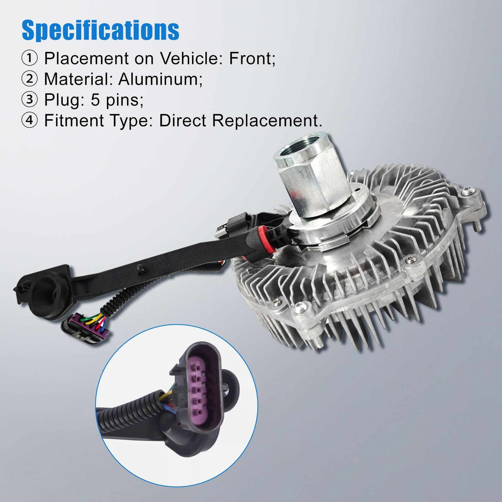 Heavy Duty Engine Cooling Fan Clutch Assembly Replacement for Chevy Silverado 2500 HD/3500 HD & GMC Sierra 2500/3500 HD 6.6L (2017-2019) - OEM# 84013368 - Perfect for Off-Roading, Towing & Extreme Weather Conditions