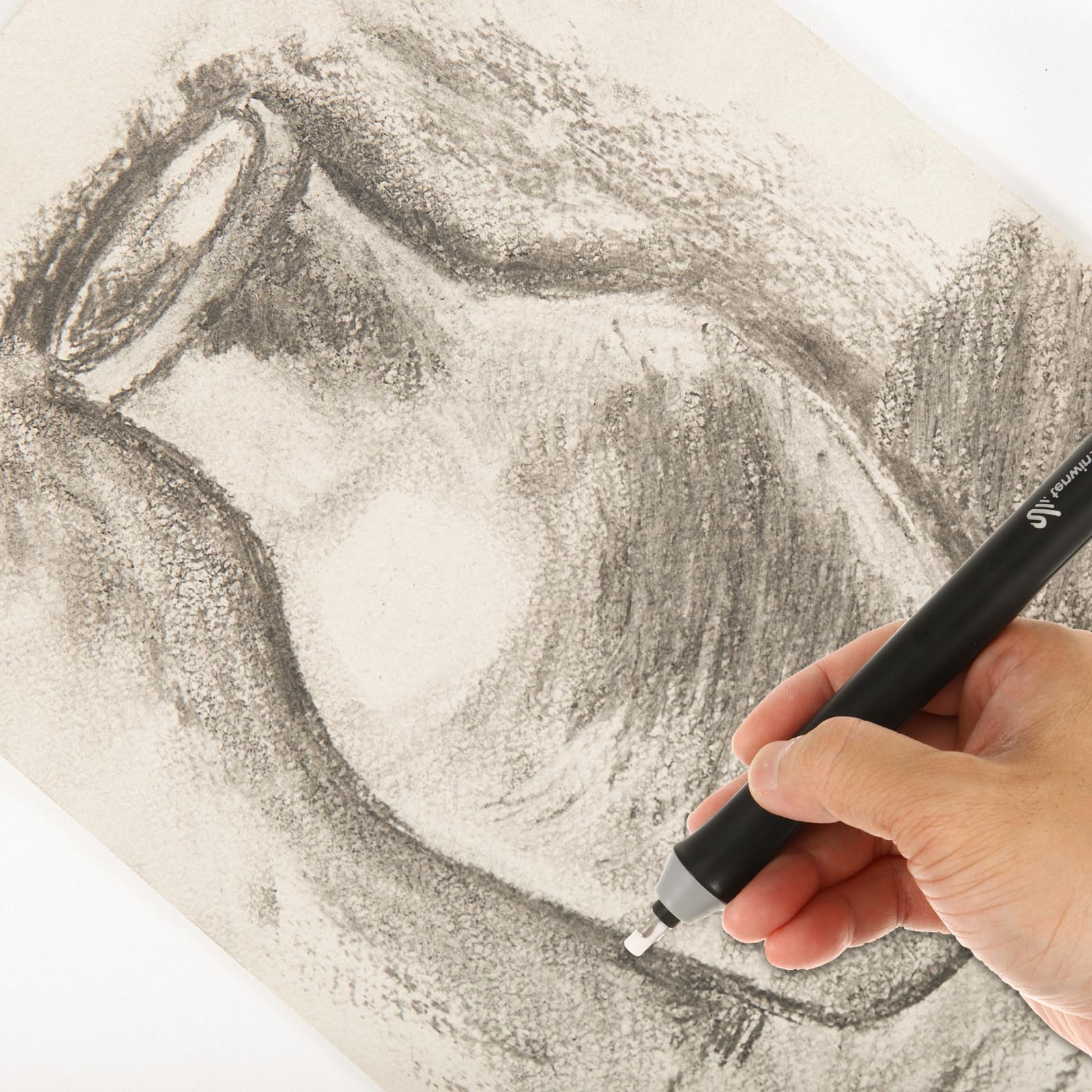 Operitacx Electric Eraser Set with 10 Refills - Battery-Free Precision Eraser for Artists, Sketching, Drawing & Painting - Perfect for Detailed Artwork and Professional Sketching Tools
