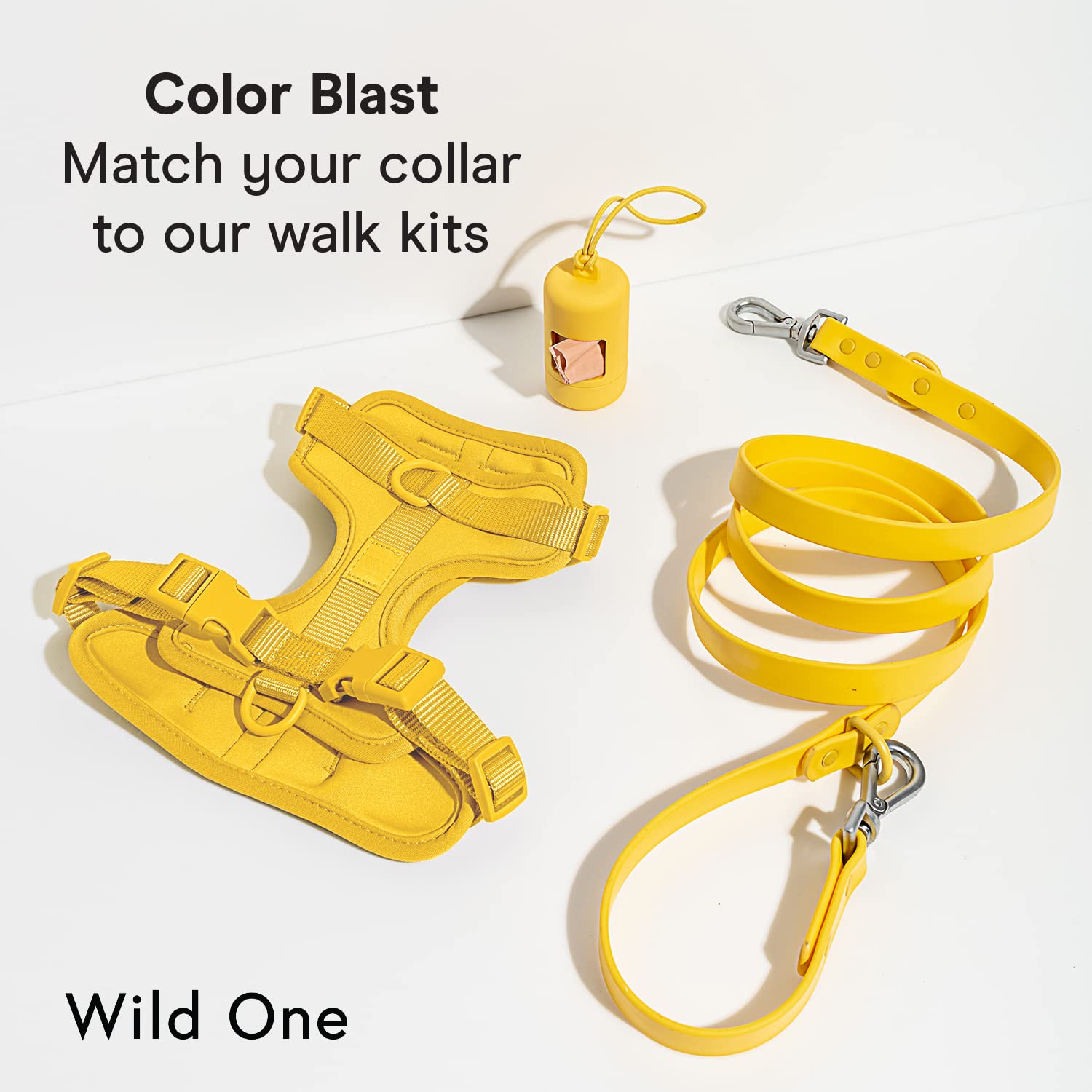 Wild One Dog Collar - Easy-Clean All-Weather Flex-Poly Strap with Metal Buckle | Durable, Odor & Dirt Resistant | Size S Butter Yellow | Perfect for Outdoor Adventures & Daily Walks