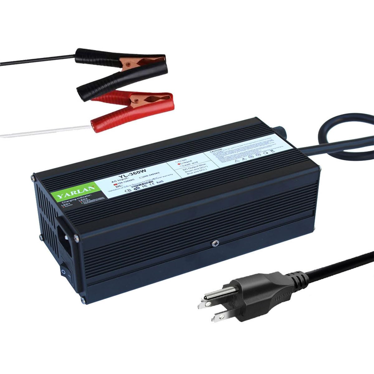 14.6V 20A LiFePO4 Battery Charger for 4S 12.8V/14.4V Lithium Iron Phosphate Batteries - Smart Fast Charging with LED Display - Perfect for Solar Power Systems, Electric Vehicles, and Marine Applications
