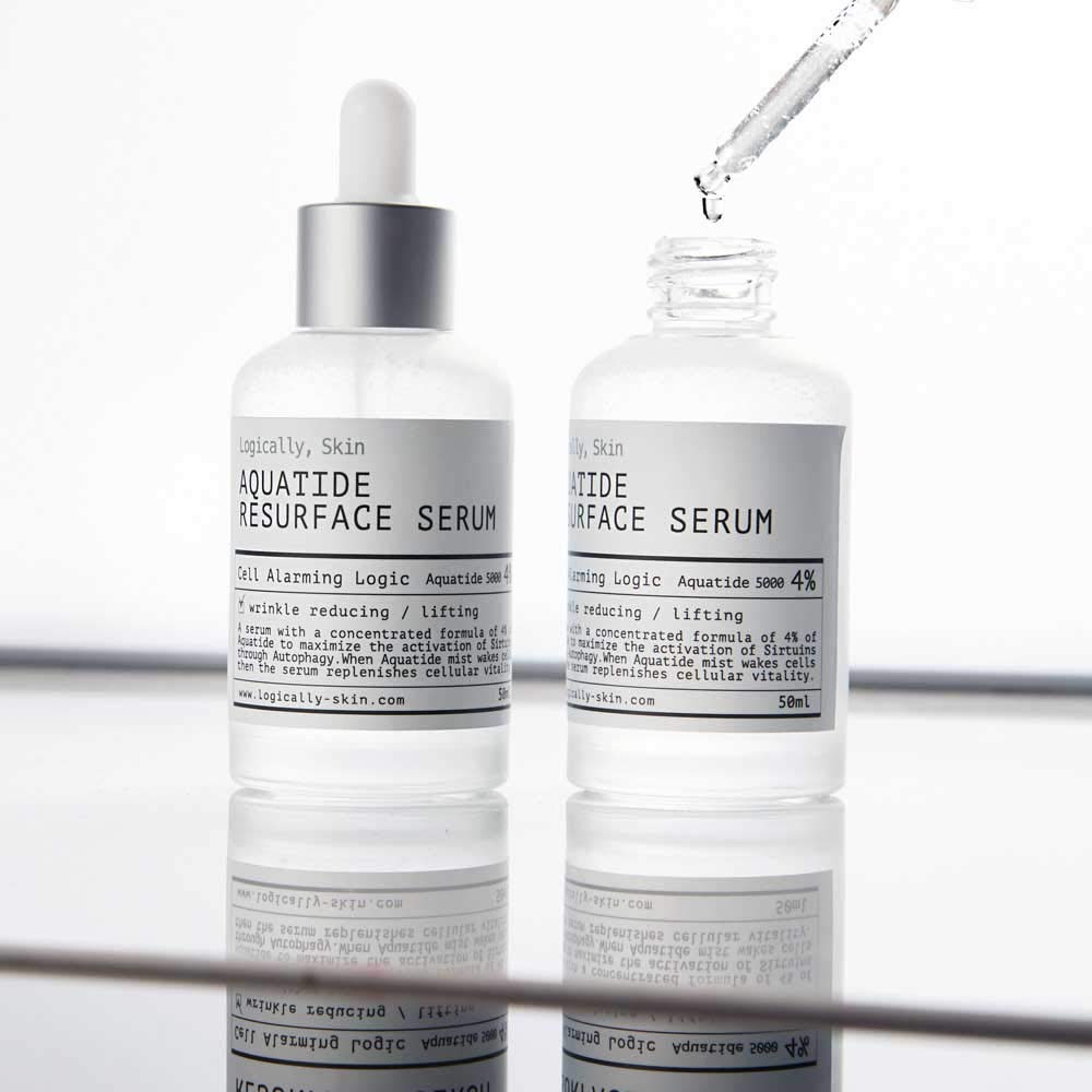 Logically Skin Aquatide Resurface Serum 50ml - Korean Facial Serum with Hyaluronic Acid for Deep Hydration & Skin Renewal | Anti-Aging, Brightening & Wrinkle Reduction | Perfect for Night Routine & Dry Skin Care