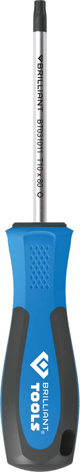 BRILLIANT TOOLS BT031011 TORX Screwdriver T10 x 80mm - Professional Precision Tool for Electronics, Automotive & DIY Projects [Powered by KS TOOLS]