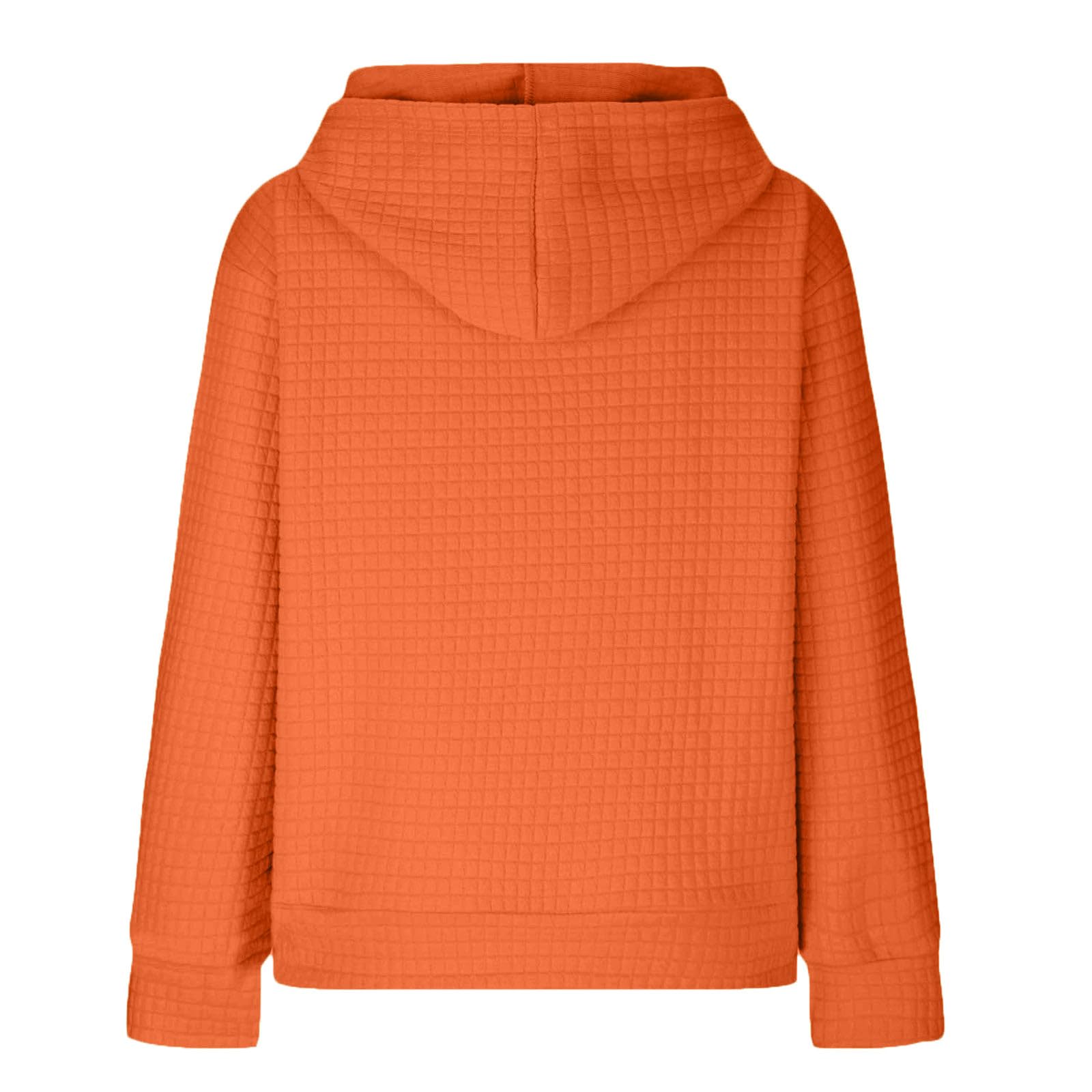 Women's Oversized Waffle Hoodie - Fall Thanksgiving Pumpkin Sweatshirt with Drawstring & Pocket | Cozy Long Sleeve Pullover for Autumn Outings, Pumpkin Patch Visits & Seasonal Comfort
