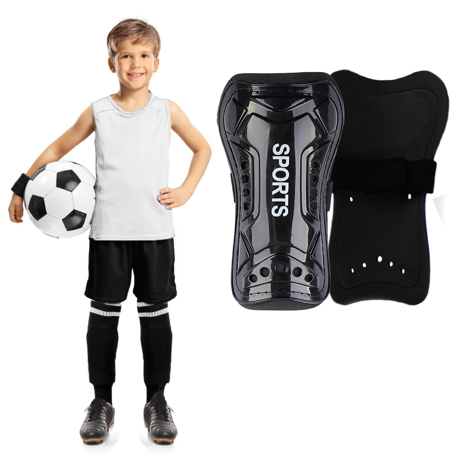 **Best Youth Soccer Shin Guards for Kids - Adjustable Calf Protection for Boys & Girls Ages 3-15 - Lightweight & Comfortable Soccer Gear for Training & Matches**
