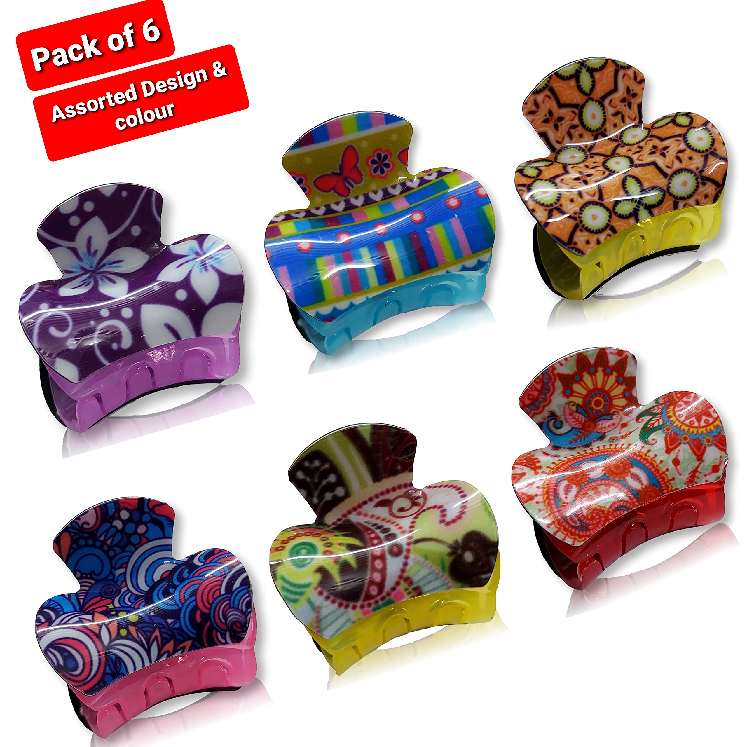 BELLO TOKO 6-Piece Hair Clips Set for Girls & Women - Cute Hair Accessories Combo for School, Party & Daily Use