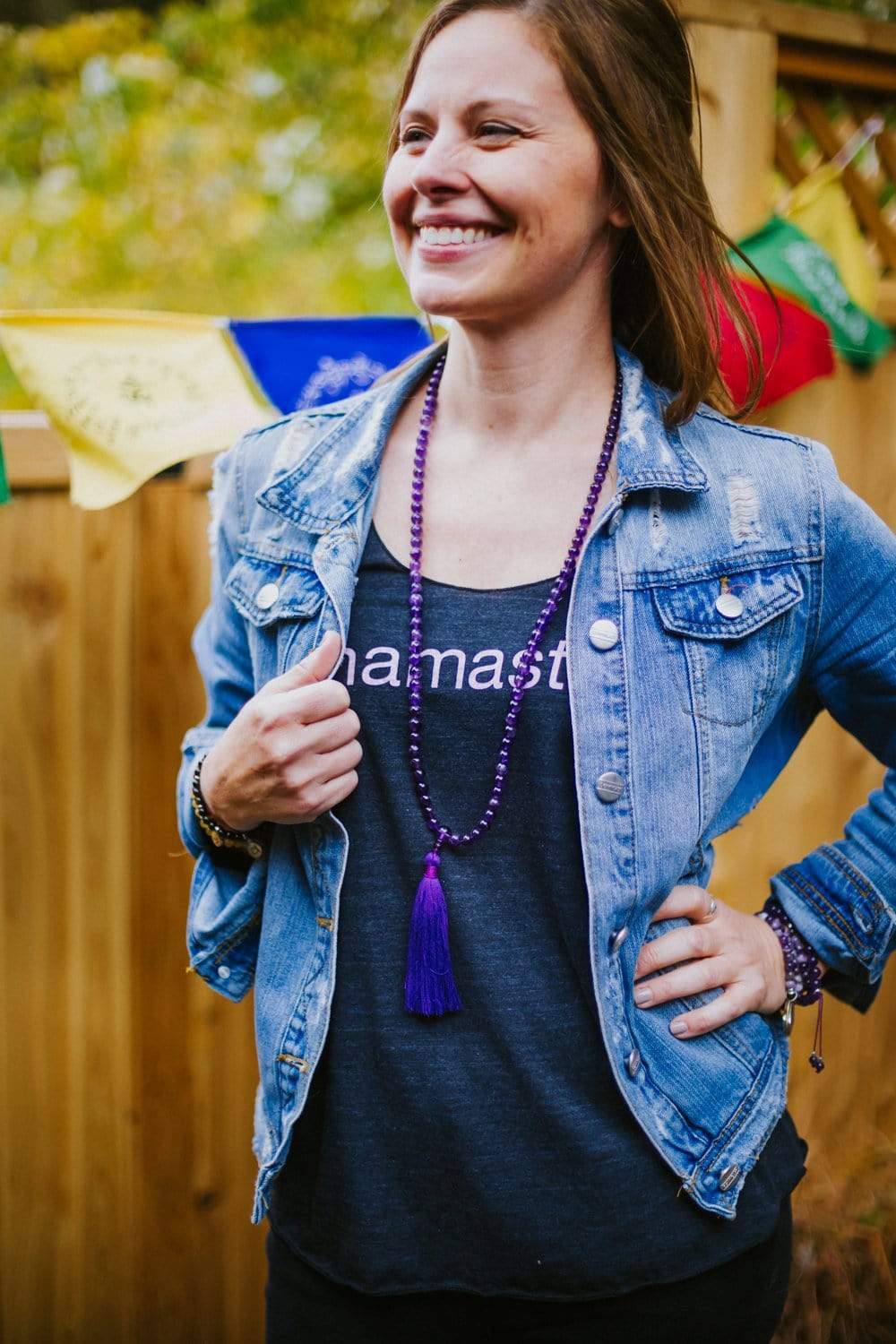 Amethyst Mala Beads for Meditation, Yoga & Spiritual Growth – 108 Healing Gemstone Prayer Necklace for Mindfulness & Positive Energy