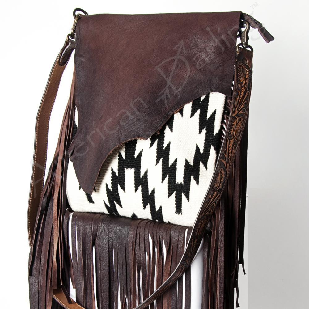 American Darling Conceal Carry Crossbody Bag - Black & White Aztec Print Design for Women | Perfect for Everyday Use, Travel & Shopping