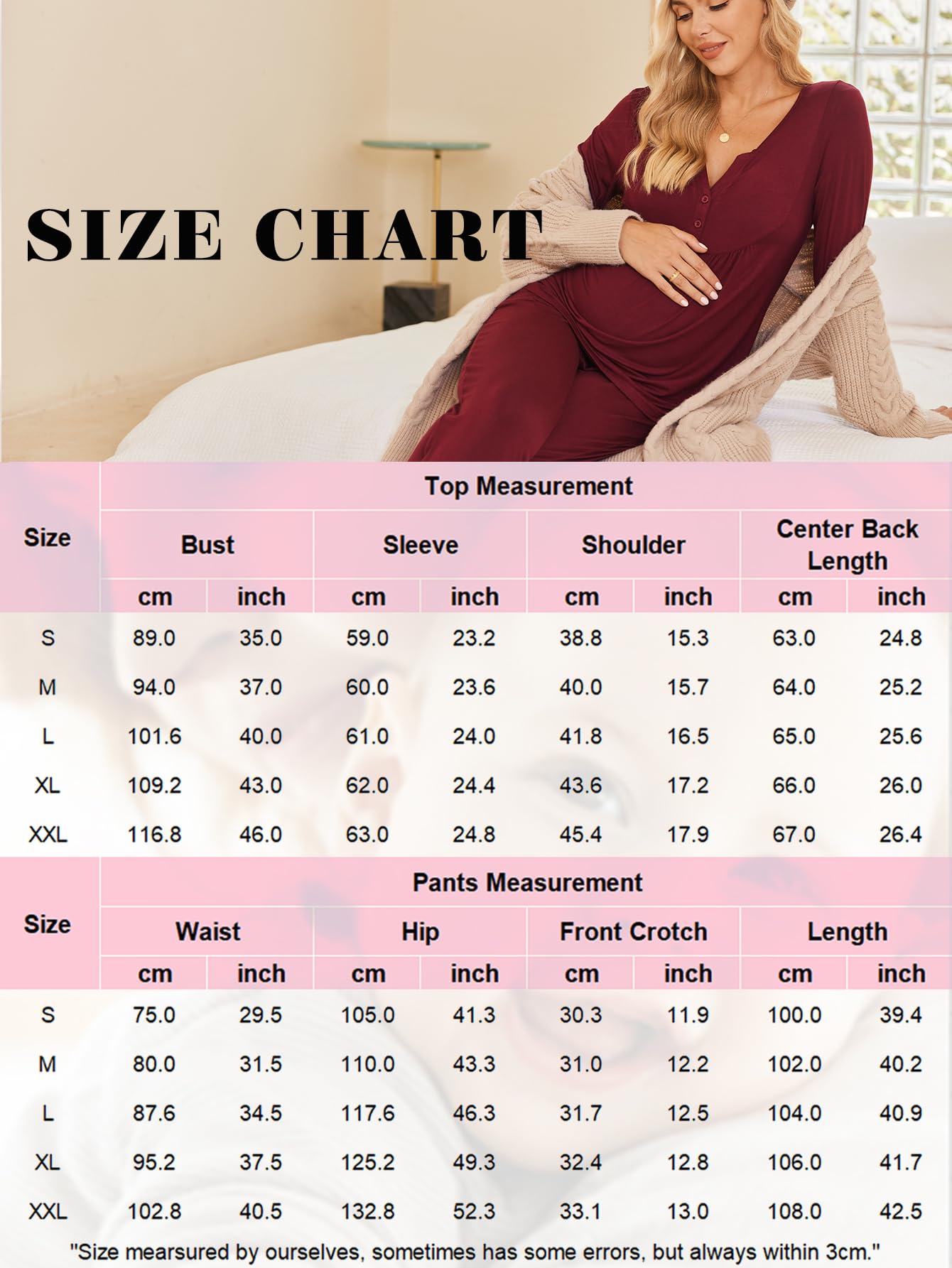 Ekouaer Maternity Nursing Pajama Set - Soft Long Sleeve Breastfeeding Sleepwear for Pregnancy & Postpartum - Comfortable Labor Delivery Pjs for Nursing Moms - Perfect for Hospital Stay, Nighttime Feeding & Relaxing at Home