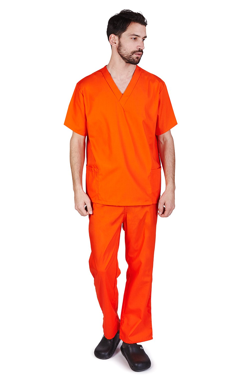 M&M SCRUBS Men's Medical Scrub Set - Top & Pants XXL in Orange | Comfortable & Durable for Doctors, Nurses & Healthcare Professionals | Perfect for Hospitals, Clinics & Medical Workplaces