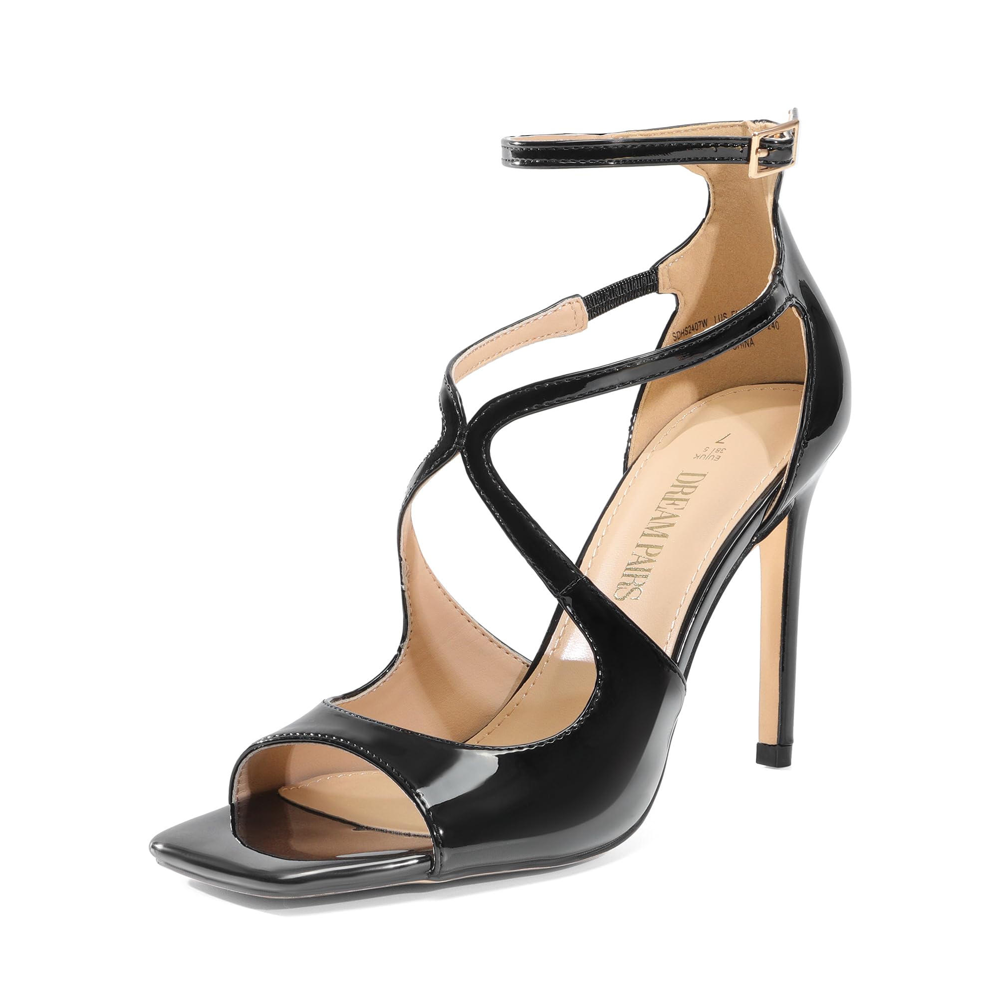 DREAM PAIRS Women's High Heels - Sexy Cross Strap Open Toe Stiletto Sandals for Party, Wedding & Evening Dress | Stylish & Comfortable Women's Dress Shoes