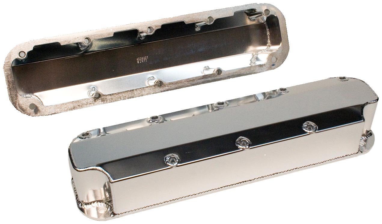 Polished Aluminum Fabricated Valve Cover Pair - High Performance Engine Upgrade for Classic Cars & Hot Rods - Perfect for Car Shows, Restoration Projects & Automotive Enthusiasts