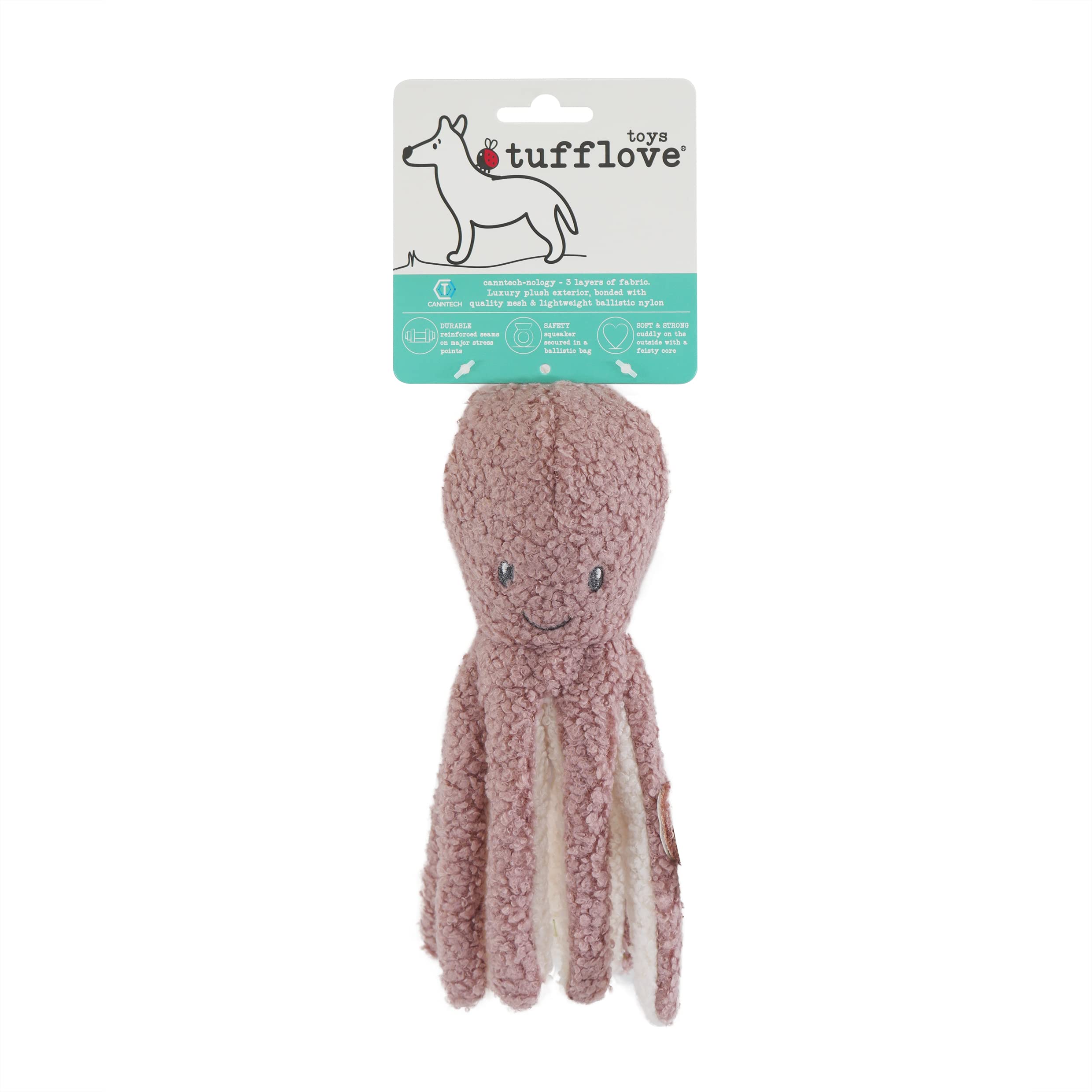 Durable Octopus Dog Toy for Medium to Large Breeds - Tough Chew-Proof Pink Plush Toy for Aggressive Chewers | Perfect for Playtime, Training & Interactive Fun