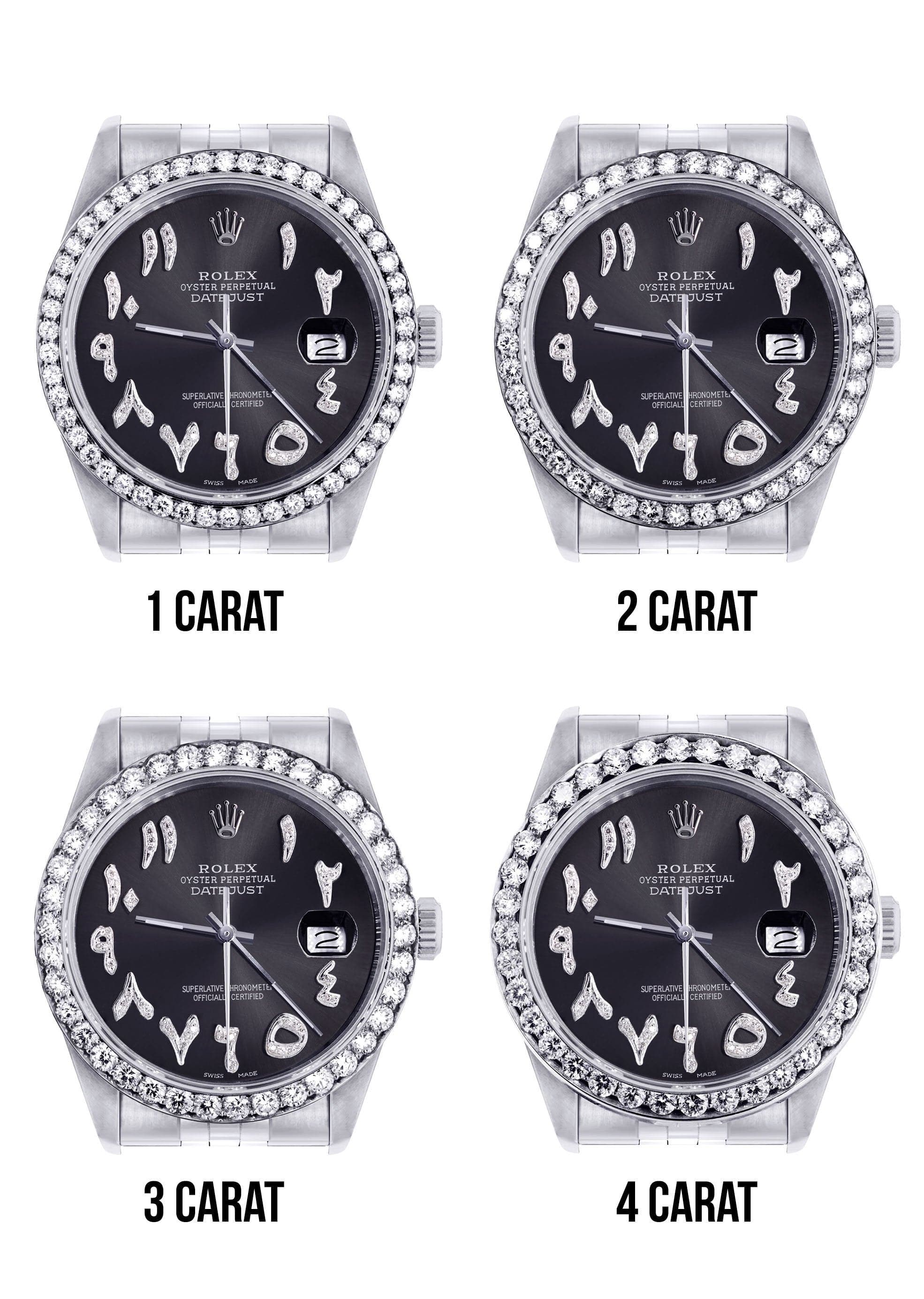 Rolex Datejust 36mm Watch with Diamond Bezel & Arabic Dial - Hidden Clasp Jubilee Band for Men | Luxury Diamond Watch for Special Occasions & Business Events