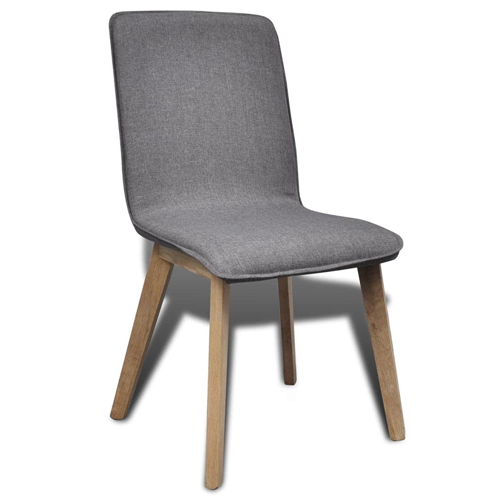 Premium Wooden Dining Chairs Set of 2 - Dark Gray Fabric Upholstered Solid Oak Wood Kitchen Chairs for Dining Room, Living Room & Restaurant - Fast Shipping | Perfect for Family Meals, Entertaining Guests & Commercial Use