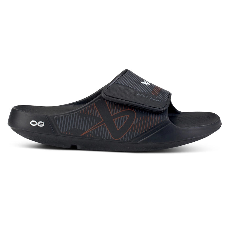 Bauer OOFOS Sport Flex Slide Sandals for Men & Women - Black | Recovery Footwear for Athletes, Runners & Post-Workout Comfort | Perfect for Gym, Pool & Casual Wear