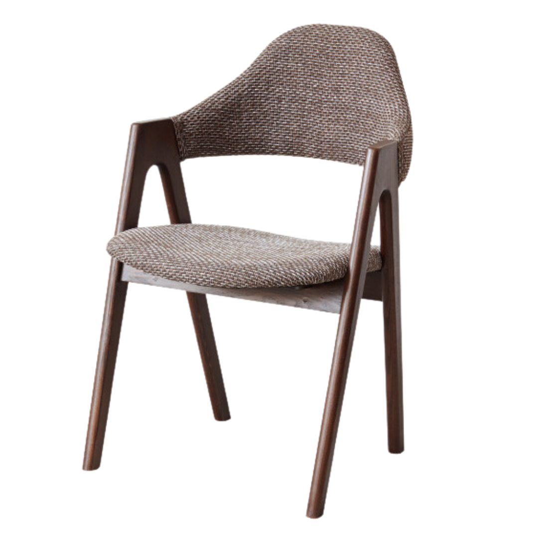 20.9x21.7x31.5 inch/53x55x80сm/ Walnut color/ 2 pcs Oak  armchair  fabric brown