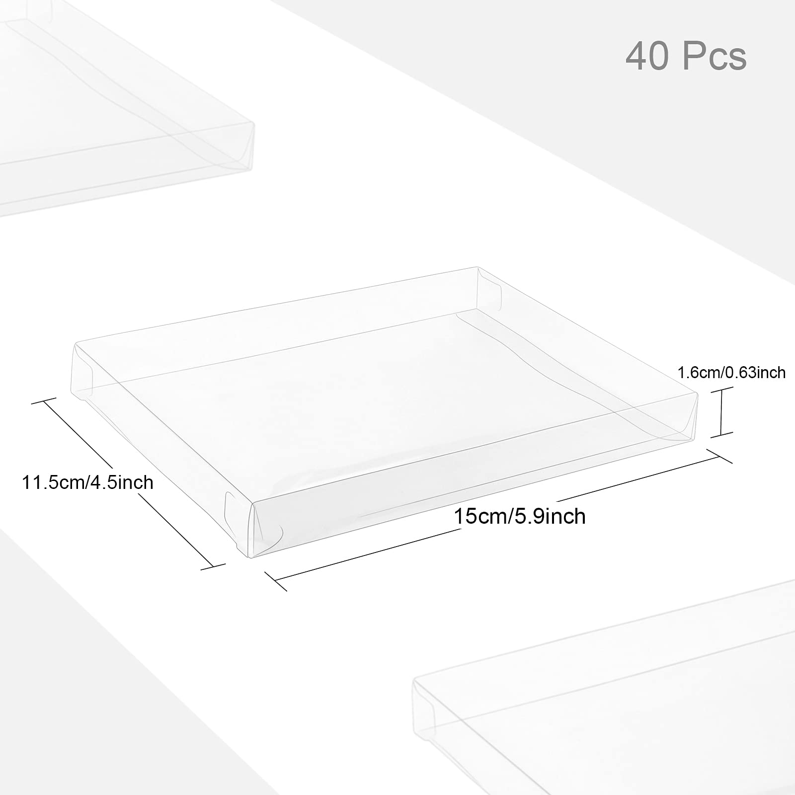 40 Pack Clear PET Plastic Storage Boxes - 5.91