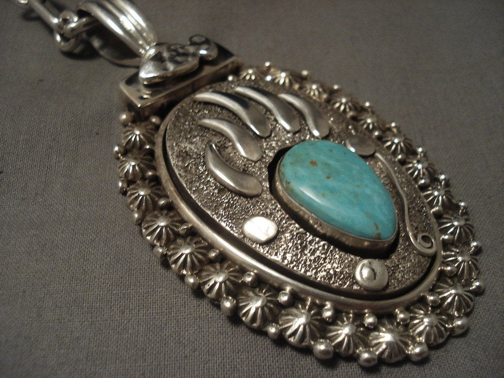 Authentic Native American Jewelry: 123g Ben Begaye Turquoise Silver Necklace - Handcrafted by Famous Navajo Artist for Women & Men, Perfect for Weddings, Gifts & Cultural Events