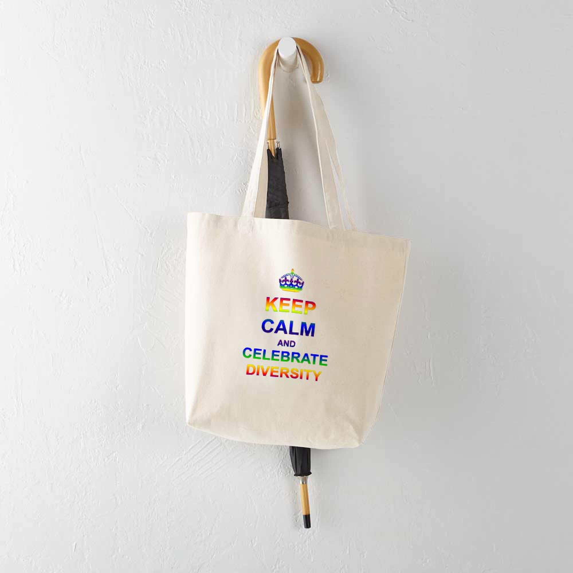 Keep Calm And Celebrate Diver Tote Bag - Natural Canvas Reusable Shopping Bag for Beach, Grocery & Everyday Use