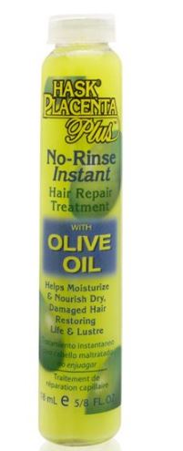 HASK Placenta Vials with Olive Oil 0.625oz - Hair Repair Treatment for Damaged & Dry Hair - Perfect for Salon-Quality At-Home Hair Care