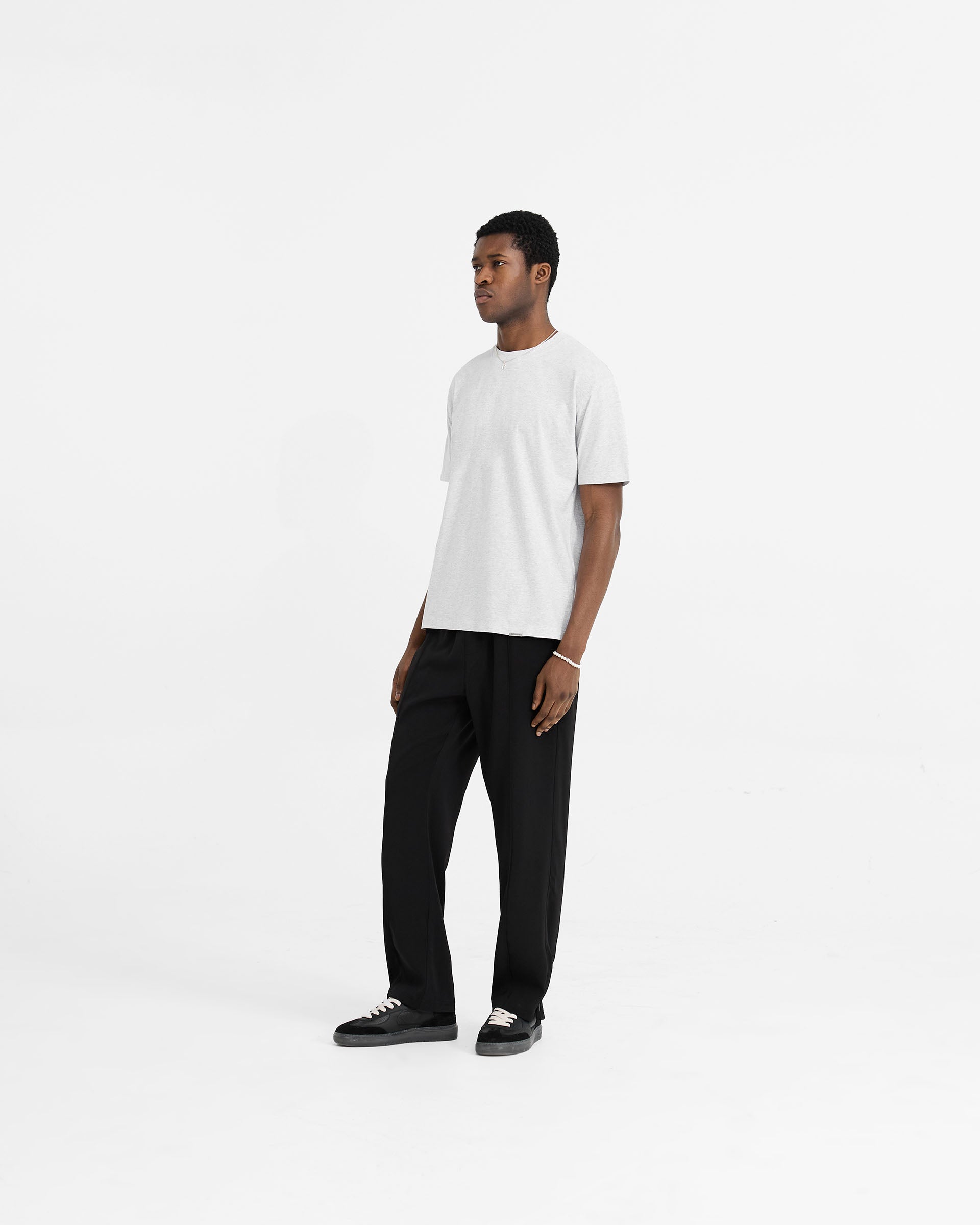 Initial T-Shirt in Ice Grey Marl - Soft Cotton Casual Tee for Men & Women | Perfect for Everyday Wear, Outings & Layering