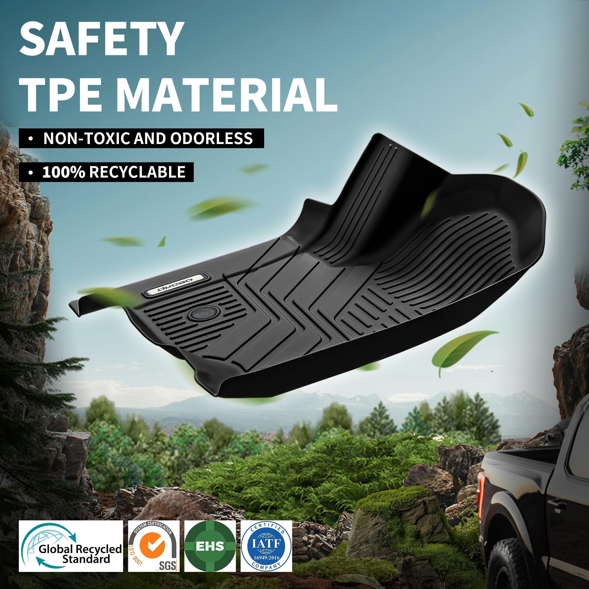OEDRO Custom Fit TPE Floor Mats & Trunk Liner with Backrest Protector for 2021-2025 Kia Sorento (6/7 Seater, Non-Hybrid) - All-Weather Car Accessories for SUV Interior Protection, Perfect for Family Road Trips and Daily Commuting