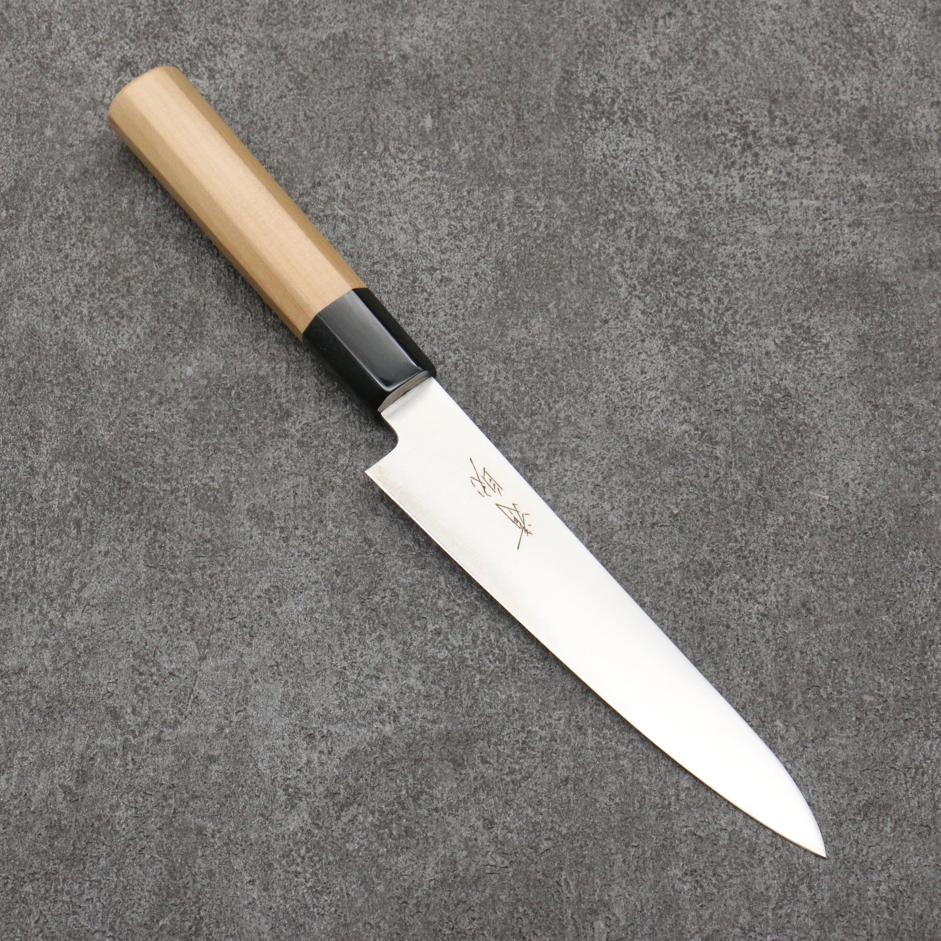 Seisuke Blue Super Migaki Polish Finish Petty Utility Knife 150mm - Japanese Walnut Handle - Perfect for Slicing Fruits, Vegetables & Precision Kitchen Tasks