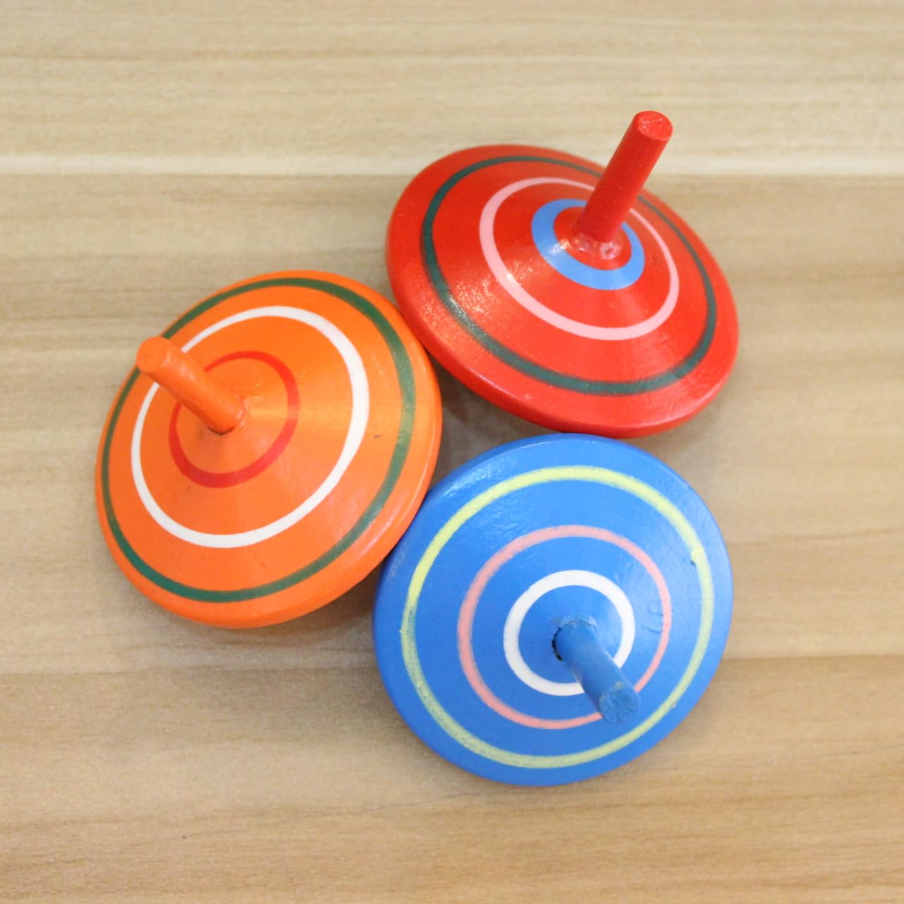 GoodPlay Gyroscope - 3 Pcs Handcrafted Painted Wooden Spinning Tops Set | Educational STEM Toys for Kids, Montessori Learning Toys & Kindergarten Classroom Supplies | Perfect for Sensory Play, Stress Relief & STEM Education Activities