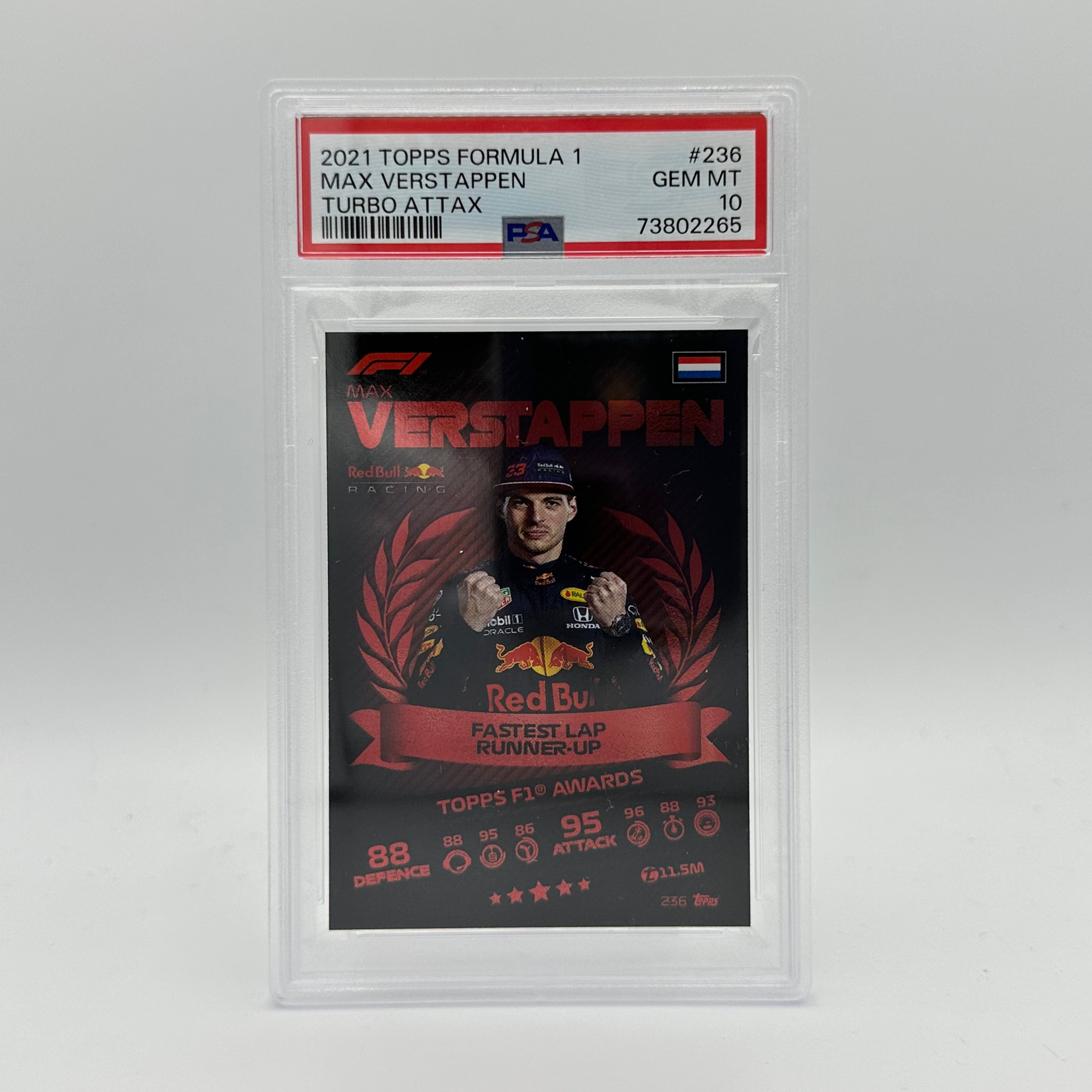 PSA 10 Graded MAX VERSTAPPEN #236 Racing Card - Perfect for Collectors, Investors & Formula 1 Fans | Display, Trade or Gift for Motorsport Enthusiasts