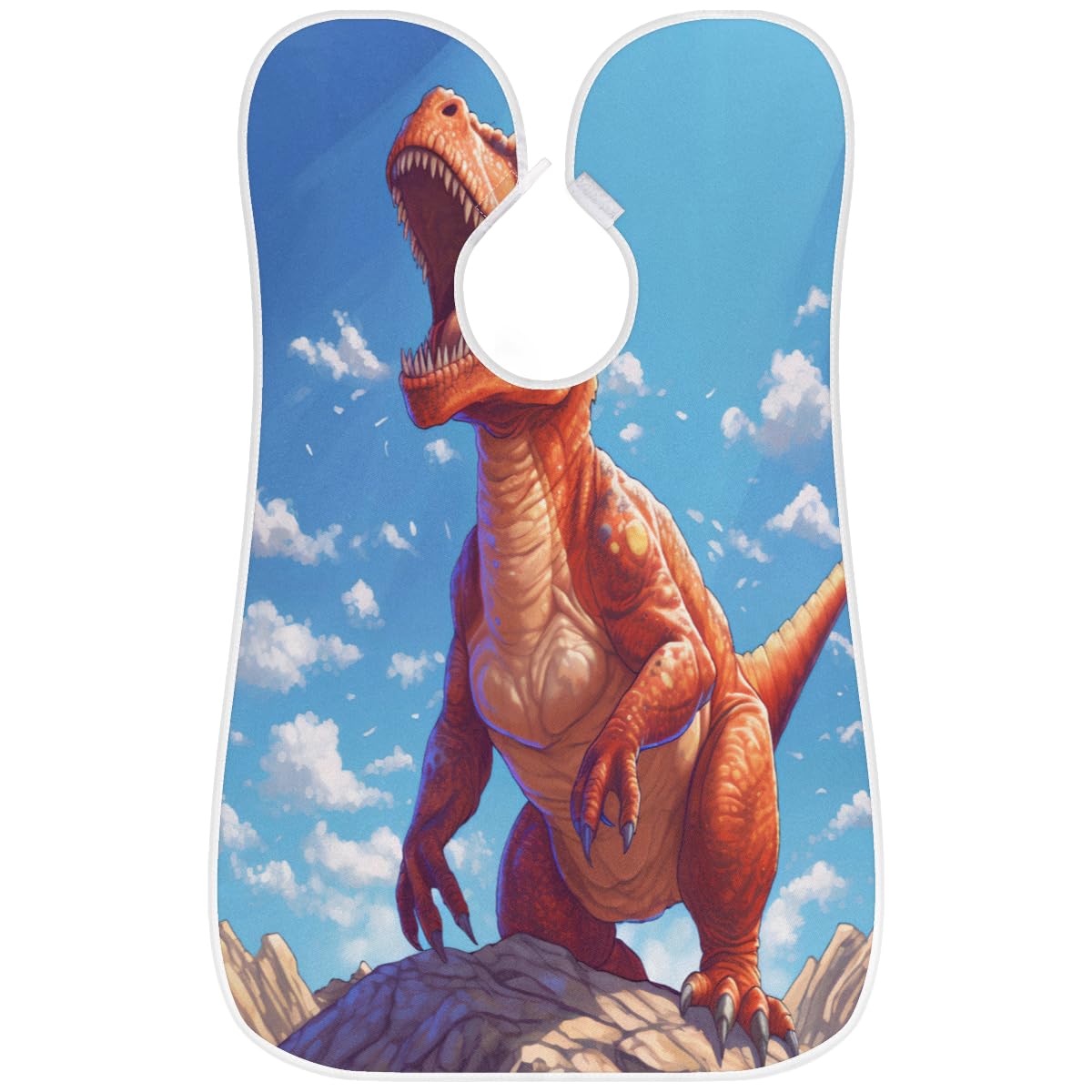 Dinosaur Beard Shaving Bib for Men - Waterproof Hair Dye Apron & Barber Cape for Beard Trimming, Haircut & Makeup - Sink Hair Catcher & Grooming Accessory - Perfect Gift for Barbers & Stylists (Great for Home Salon, Barber Shops & DIY Grooming)