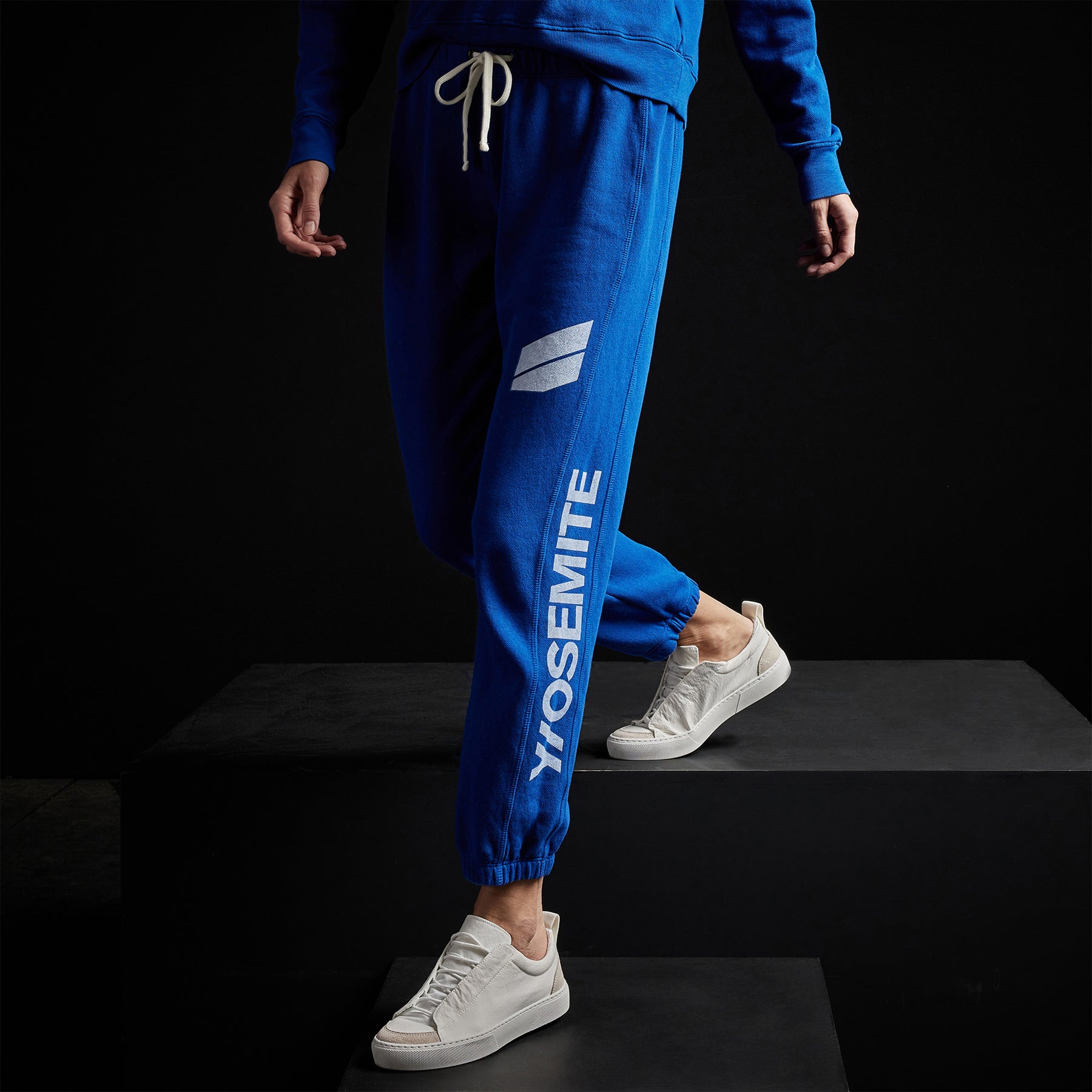 Premium French Terry Sweatpants for Men & Women - Soft Royal Blue & White Joggers | Lounge, Yoga, Gym & Casual Wear