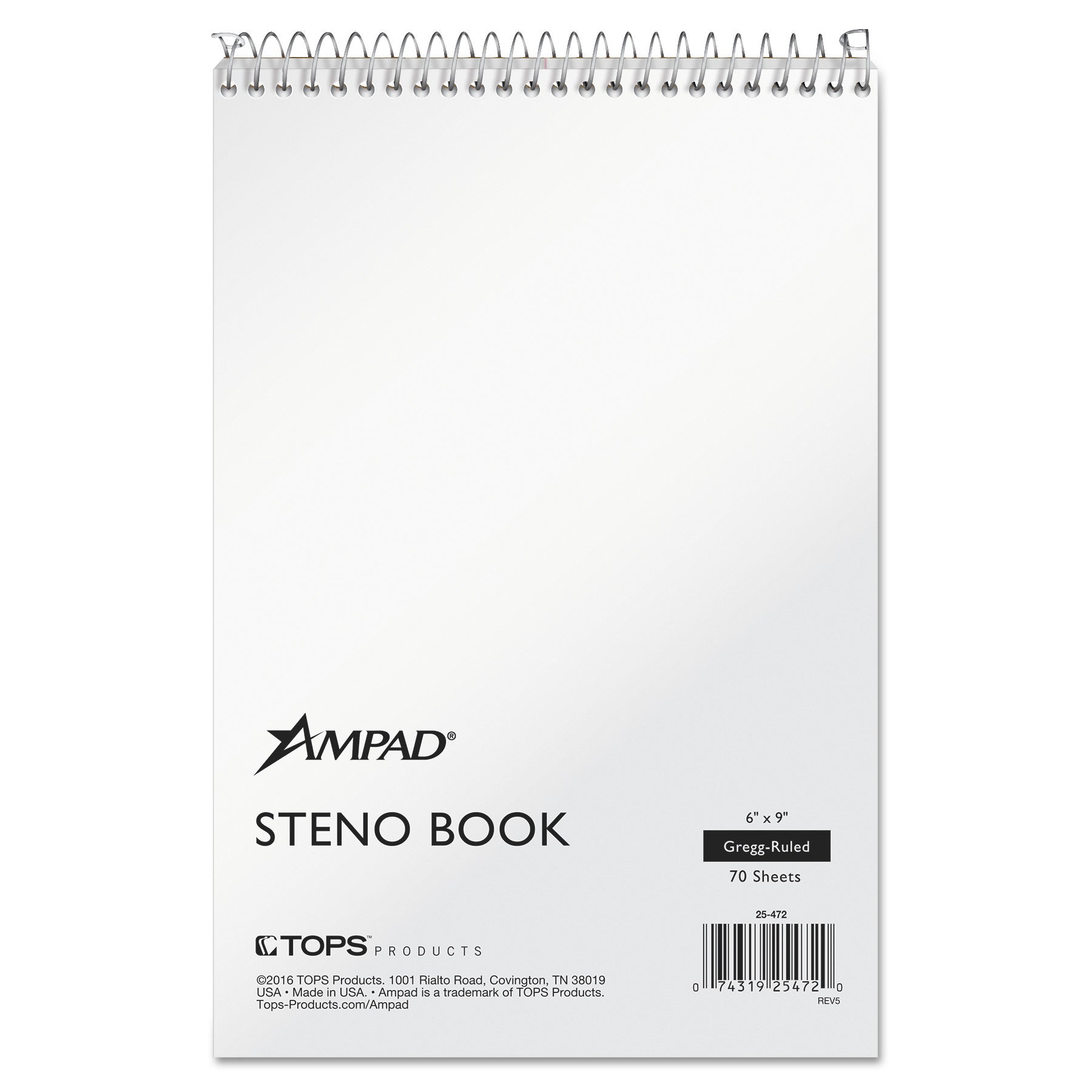 Ampad® Steno Notebook - Gregg Rule, 70 Sheets, 6