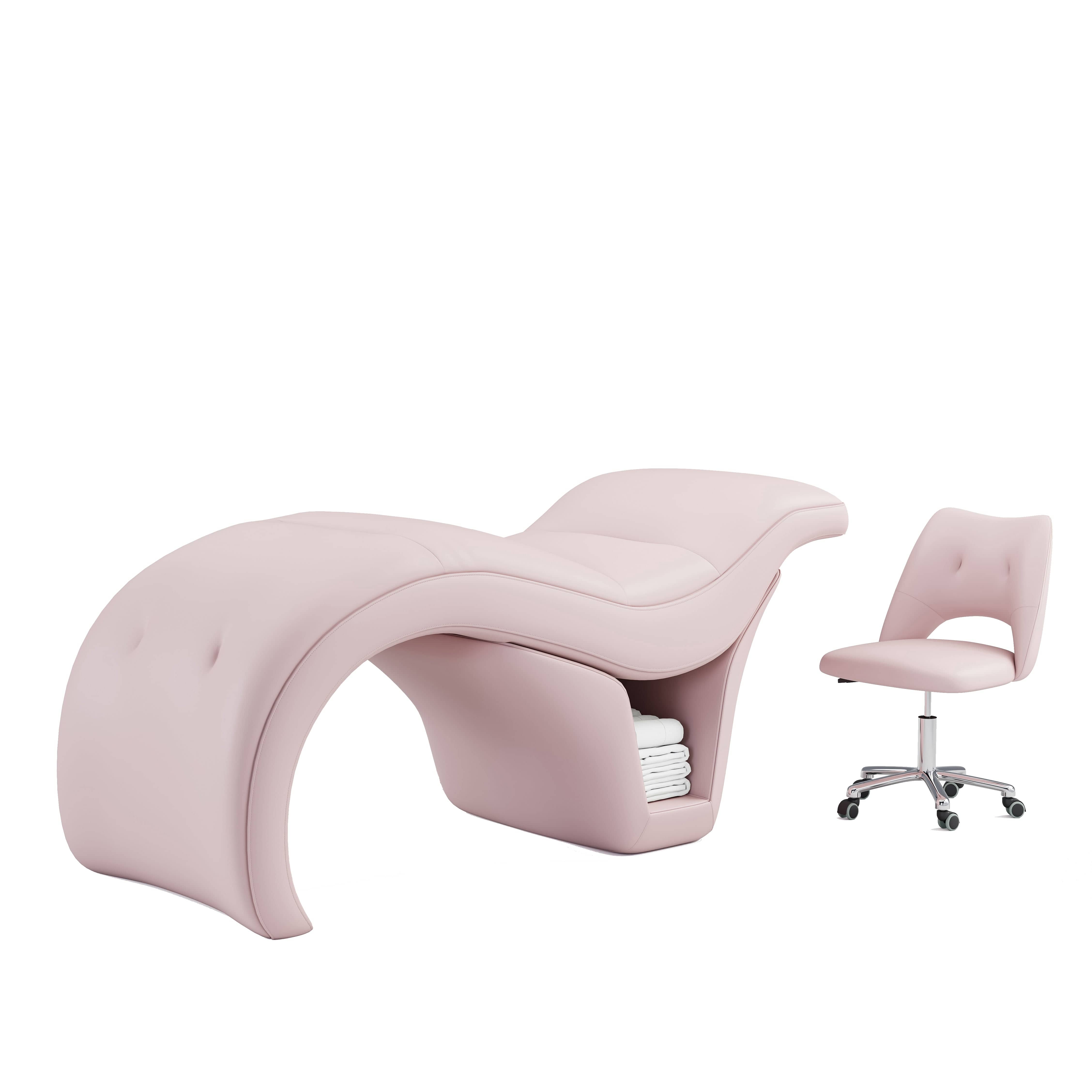 BeNoravo S-Shaped Massage Beauty Bed with Adjustable Stool - Perfect for Spa, Salon, and Home Relaxation Therapy