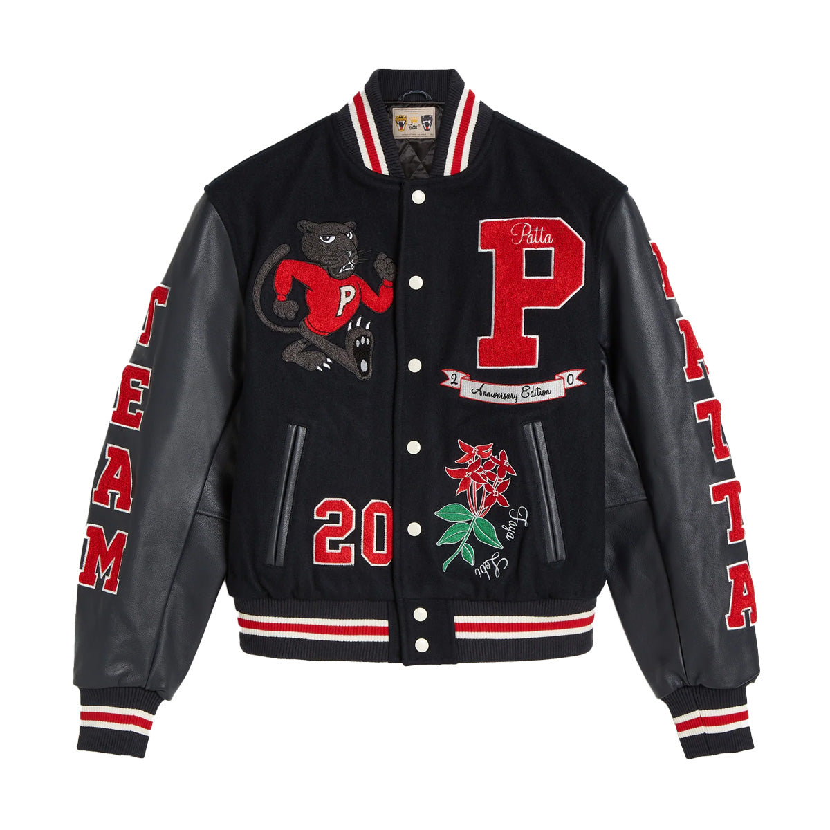 20th Anniversary Varsity Jacket - Black & Red Letterman Jacket for Men & Women | Vintage Style Baseball Jacket for Sports, School, and Casual Wear