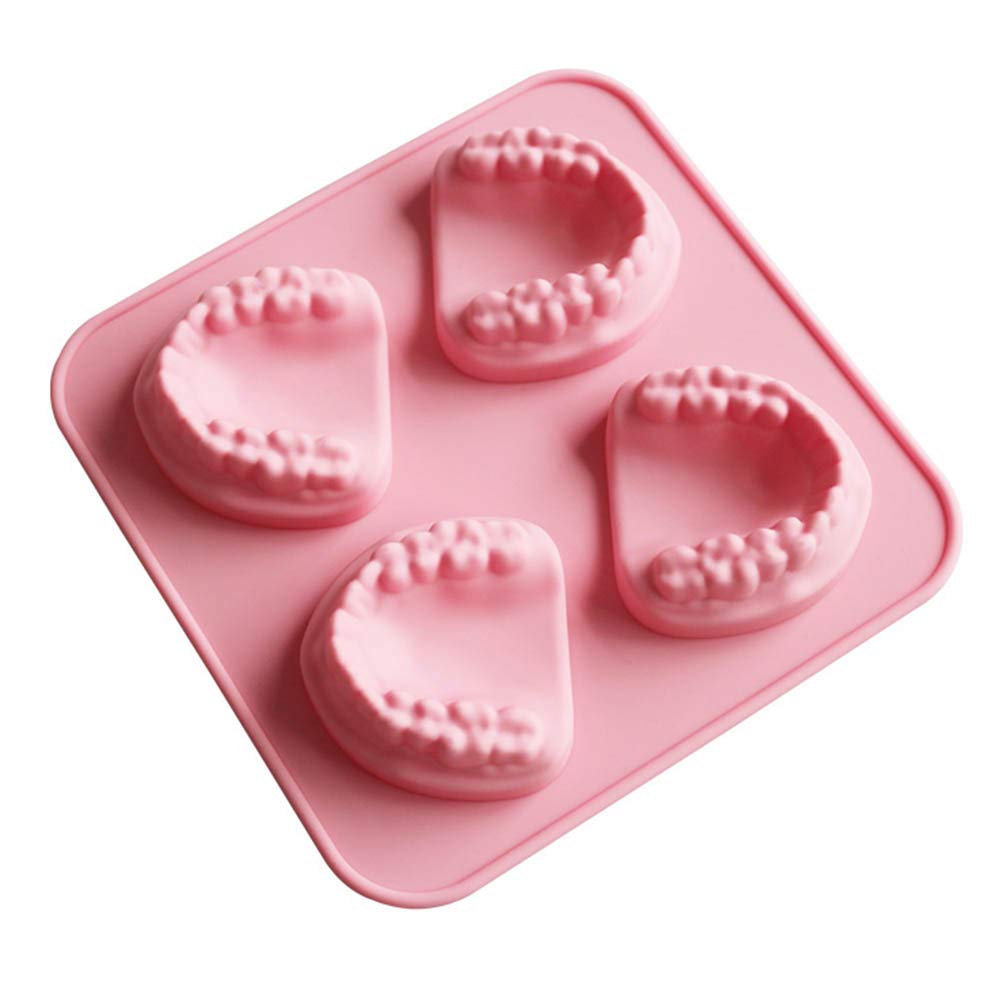 Dimengya Small Silicone Ice Cube Trays - Reusable Teeth-Shaped Ice Molds for Cocktails, Drinks & Party Decorations | Funny Dentist Gag Gift & Cake Decoration Tool | Perfect for Halloween, Themed Parties & DIY Desserts