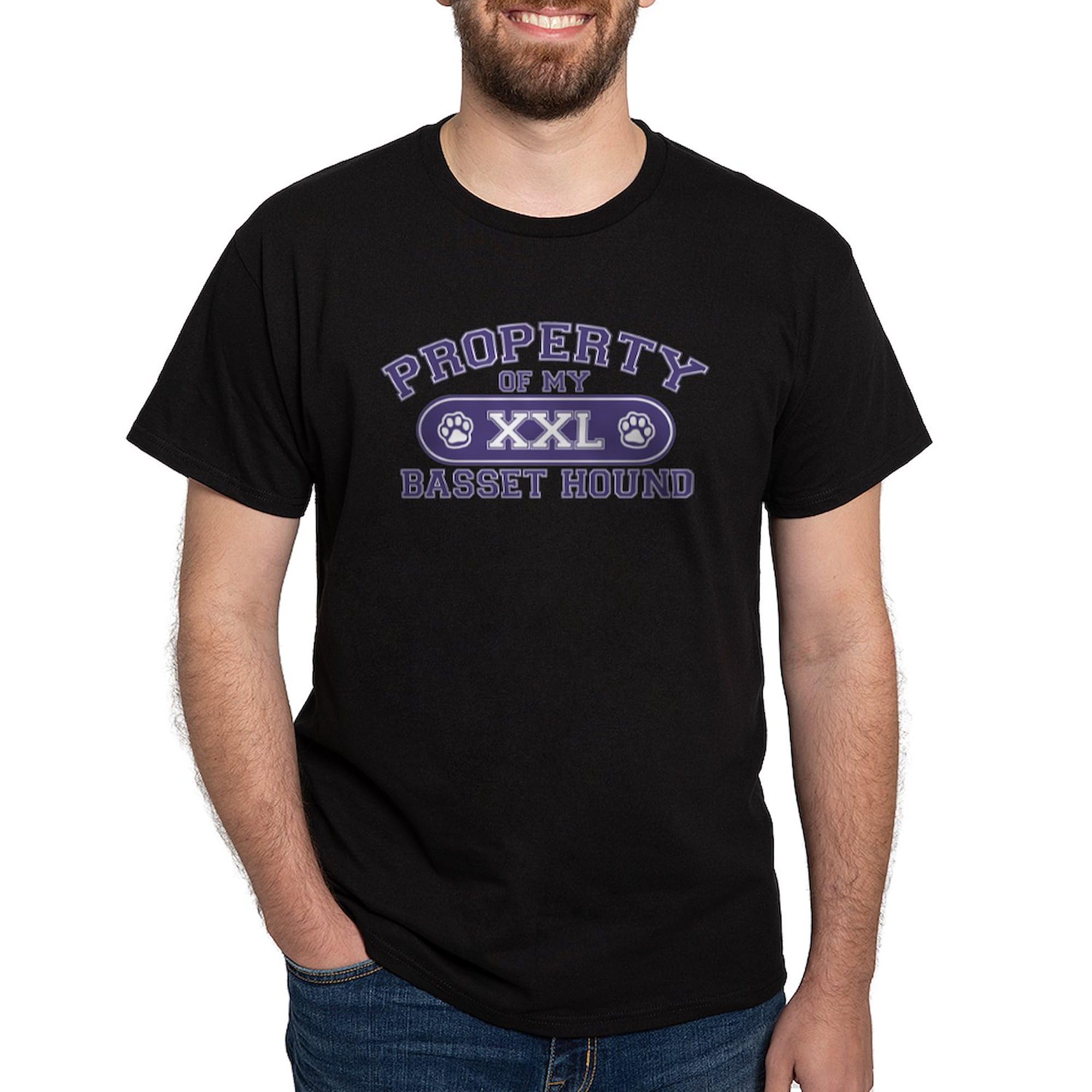 Basset Hound Property Dark T-Shirt for Men | 100% Cotton Classic Graphic Tee | Casual Wear, Dog Lover Gift, Pet Owner Apparel
