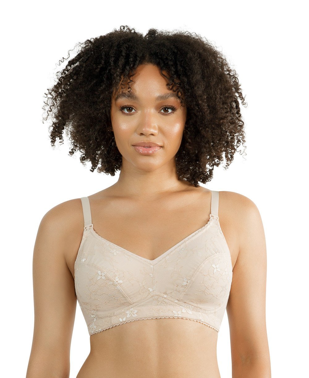 Parfait Rain Nursing Wire Free Bra - Comfortable Maternity & Nursing Bra in Porcelain for Breastfeeding Moms - Perfect for Daily Wear, Sleep & Postpartum Recovery