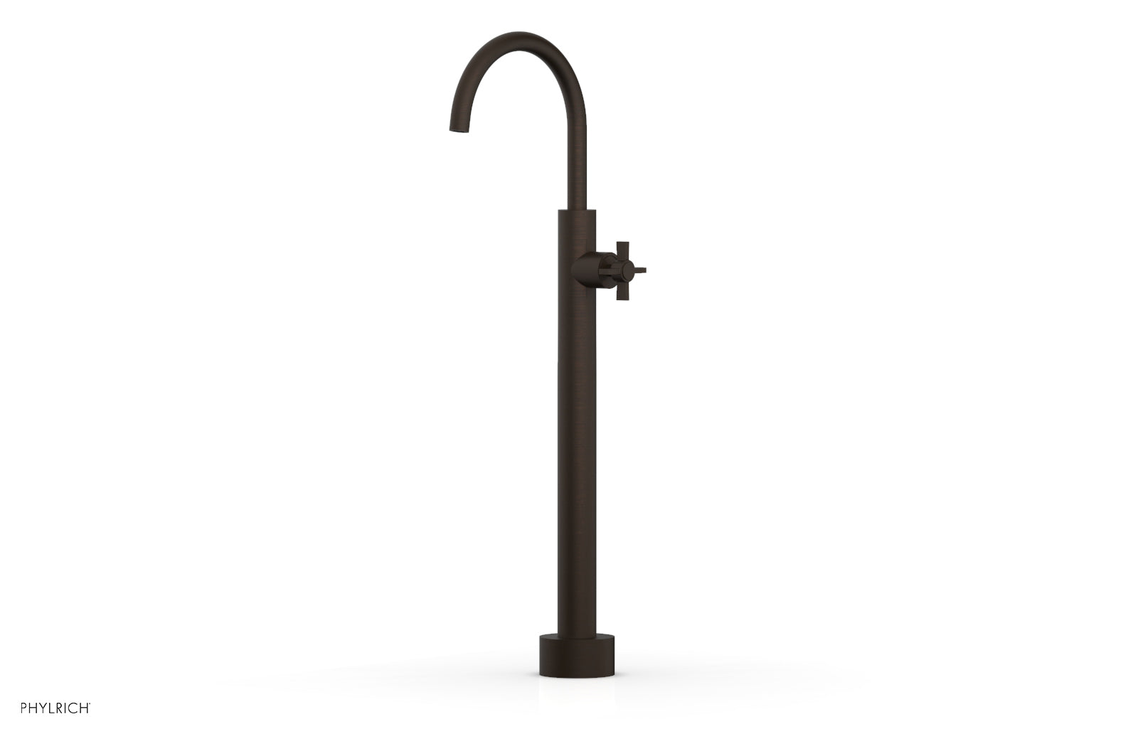 BASIC Low Floor Mount Tub Filler with Cross Handle - D132 44 04 - Perfect for Modern Bathroom Renovations and Spa-Like Showers