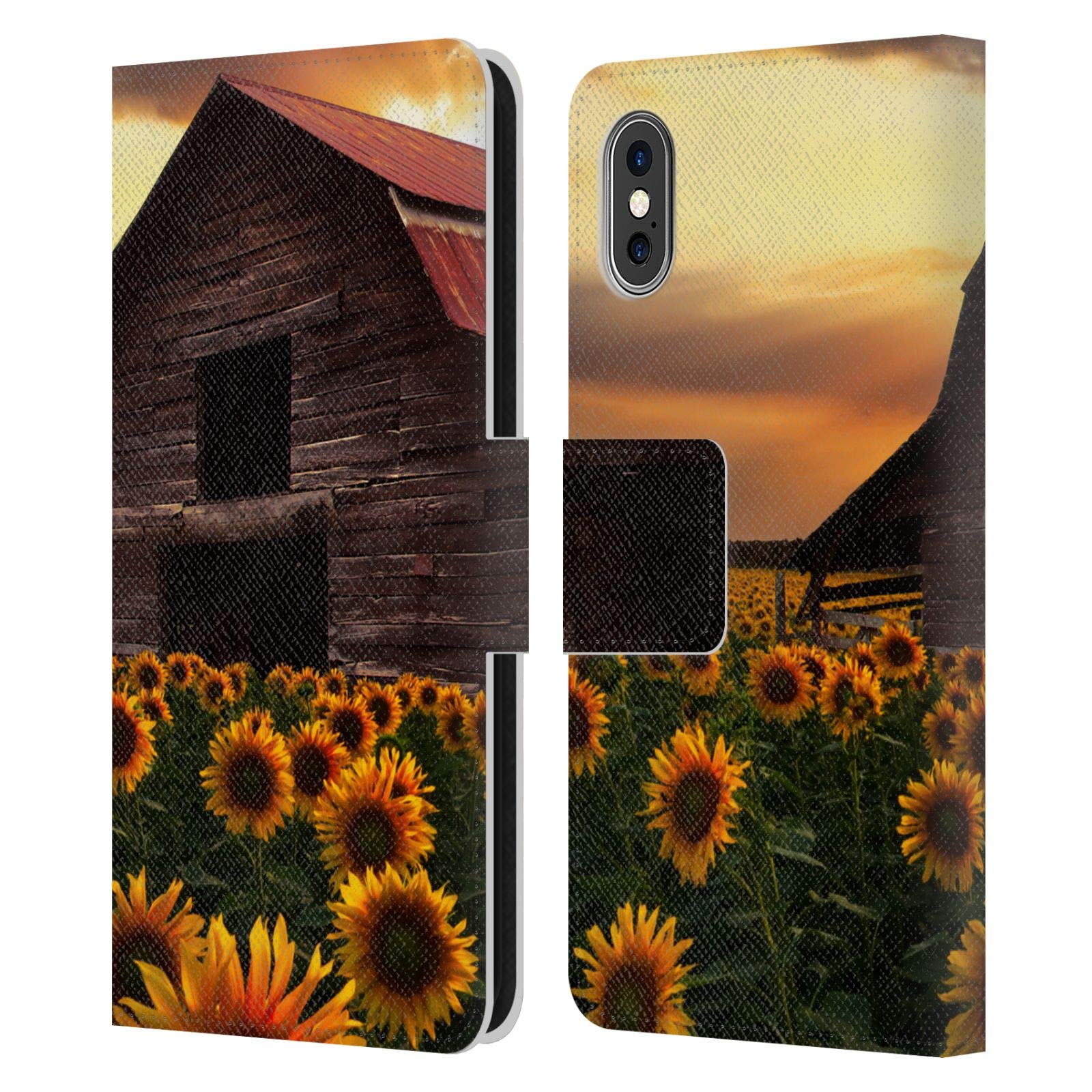 Head Case Designs Officially Licensed Celebrate Life Sunflower Farm Florals Leather Wallet Case for iPhone X/Xs - Perfect for Nature Lovers & Everyday Protection