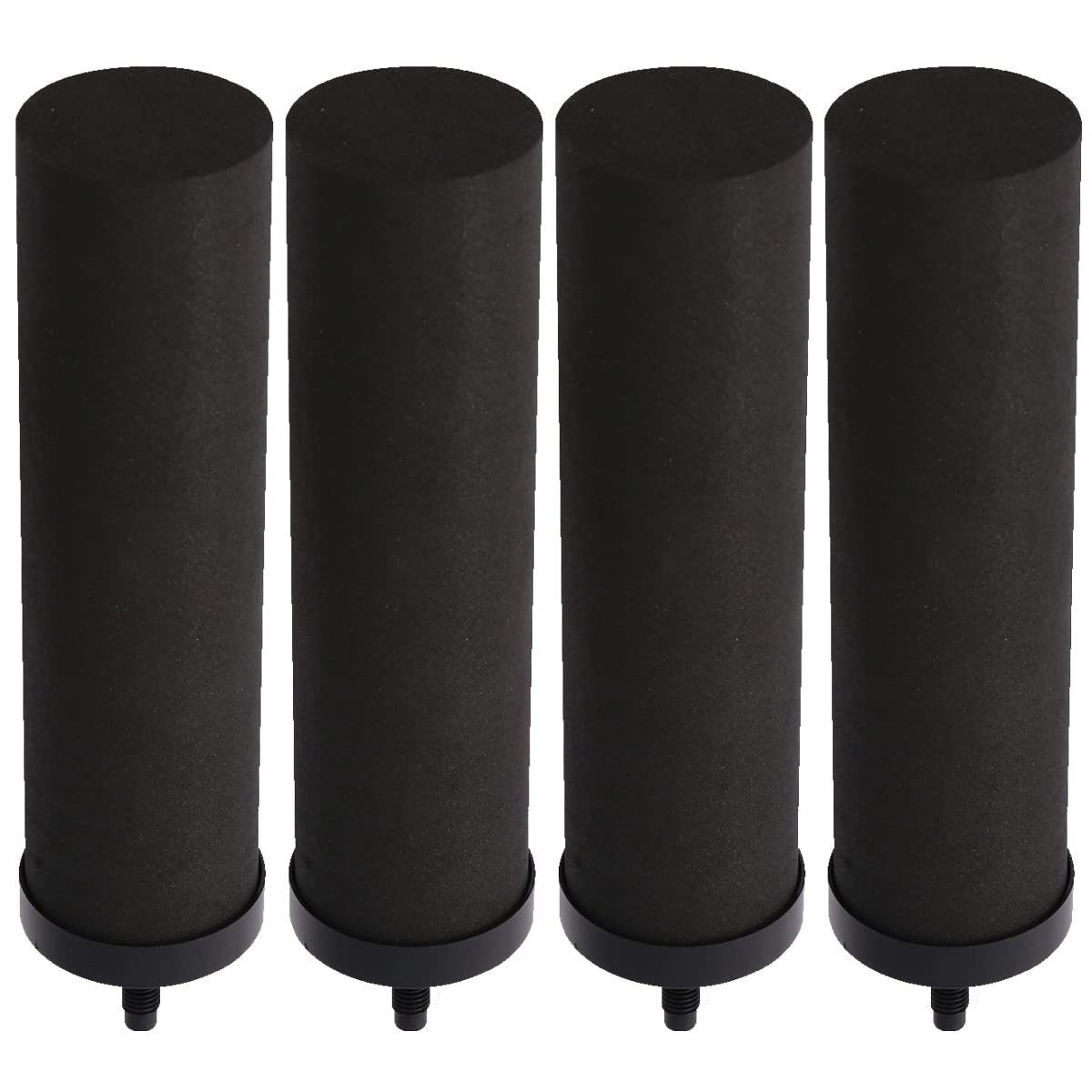 Huining 4PCS Black Replacement Water Filters for Gravity Water Purification System - Compatible with Household Water Bucket Filtration, Camping, Emergency Survival & Outdoor Use