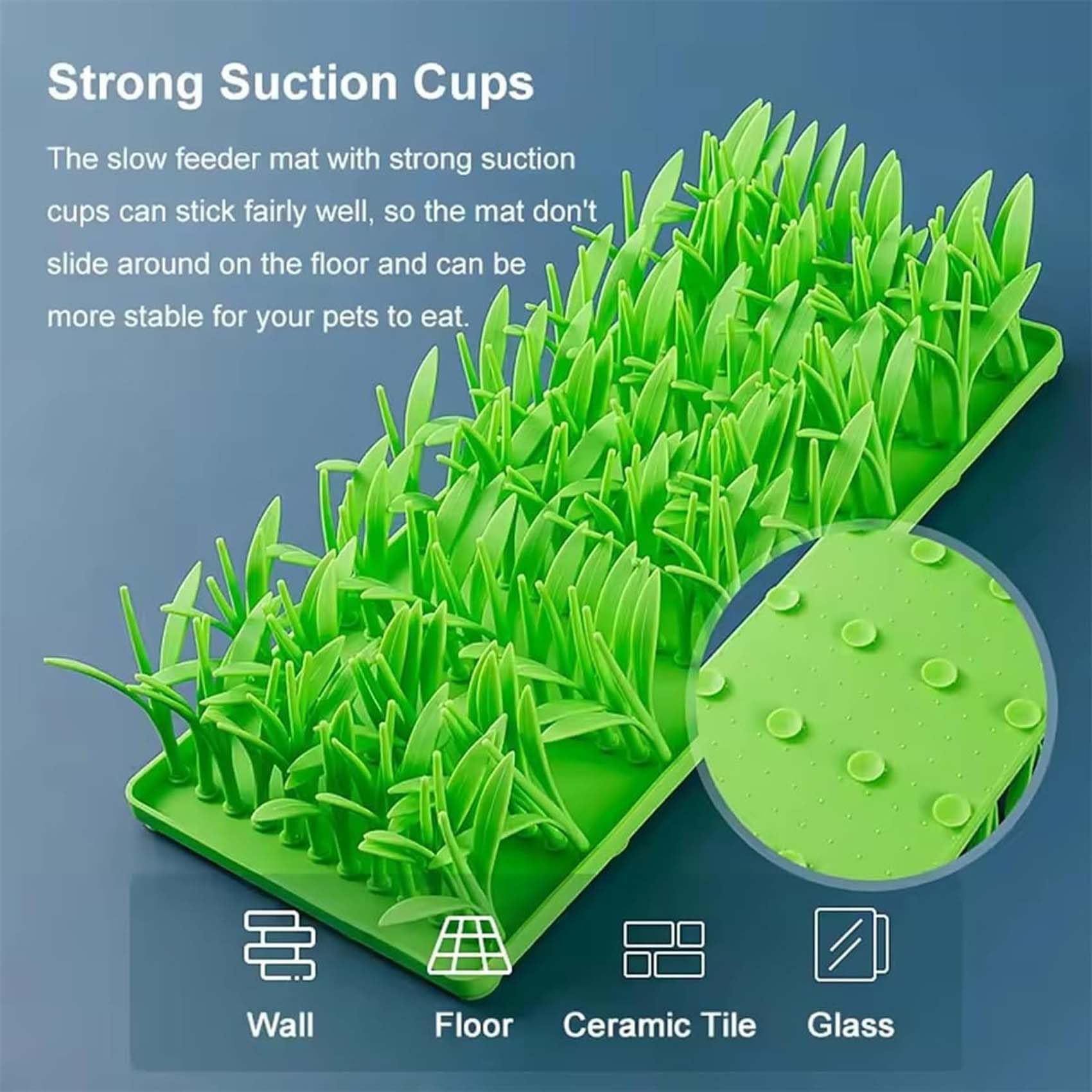 Premium Silicone Grass Mat for Cats & Dogs - Slow Feeder Snuffle Mat for Mental Stimulation - Non-Slip Pet Food Mat, Easy to Fill & Machine Washable (Green, 1pc) - Perfect for Puzzle Feeding & Reducing Fast Eating in Pets