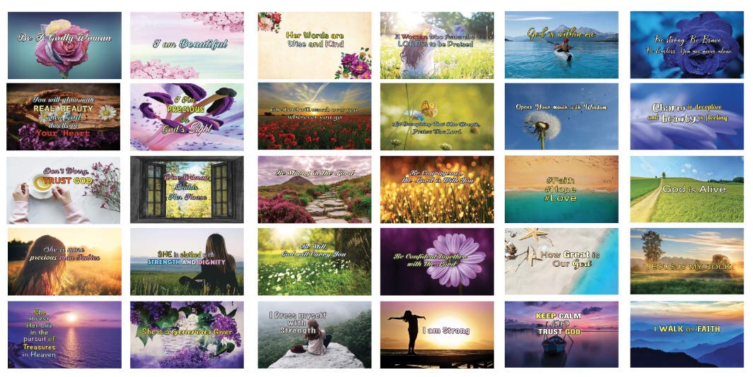 Inspirational Daily Devotional Cards for Women - NIV Bible Study Cards (30 Cards x 4 Sets) - Perfect for Morning Meditation, Bible Study Groups & Personal Spiritual Growth