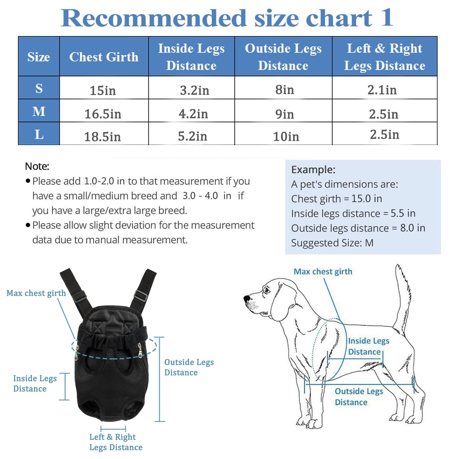 Adjustable Pet Carrier Backpack for Dogs & Cats - Lightweight Dog Hiking Backpack, Travel & Front Carrier for Puppies - Perfect for Outdoor Adventures, Air Travel & Daily Use