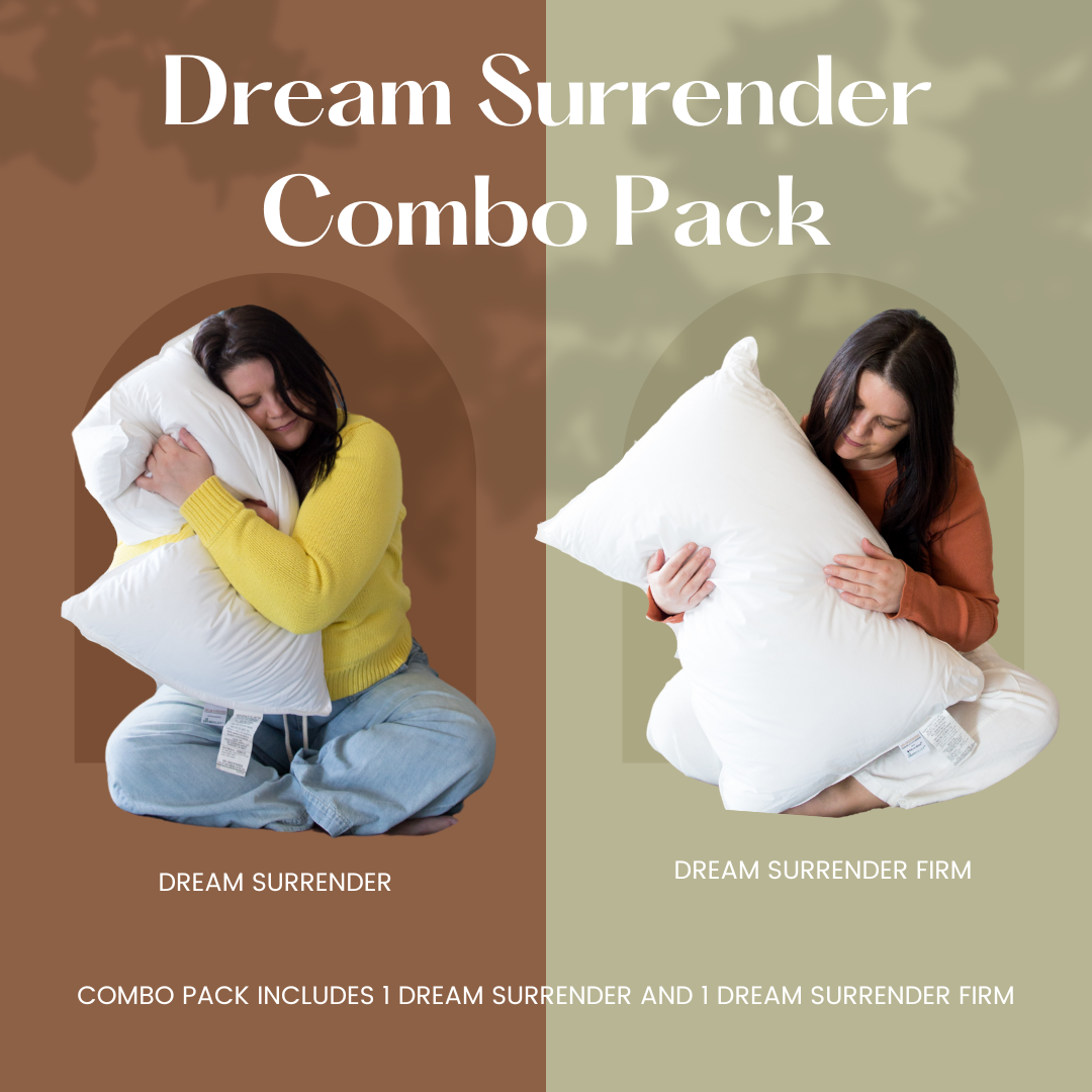 Envirosleep Dream Surrender & Dream Surrender Firm Pillow Combo Pack (2 Pillows Included) - Perfect for Side, Back & Stomach Sleepers - Relief Neck Pain & Improve Sleep Quality