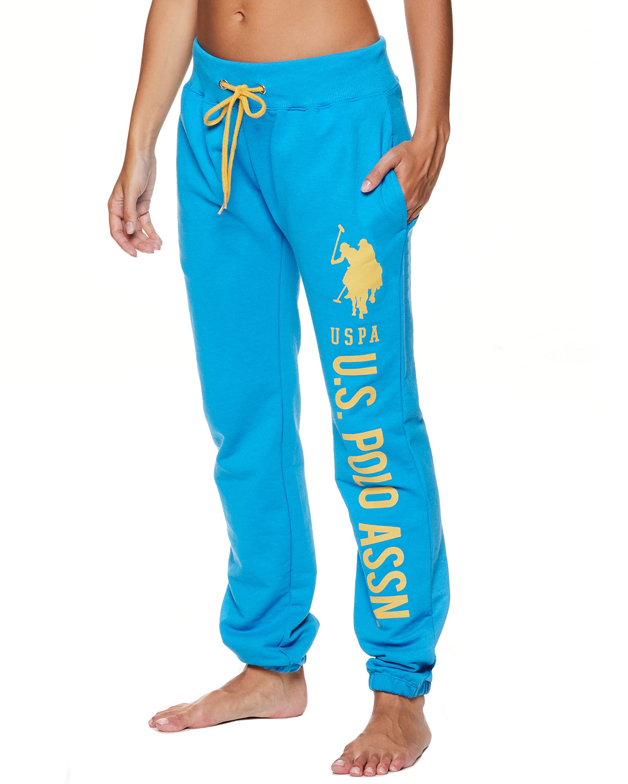 U.S. Polo Assn. Women's French Terry Jogger Sweatpants with Pockets - Comfortable & Breathable Casual Lounge Pants for Yoga, Running & Home Wear