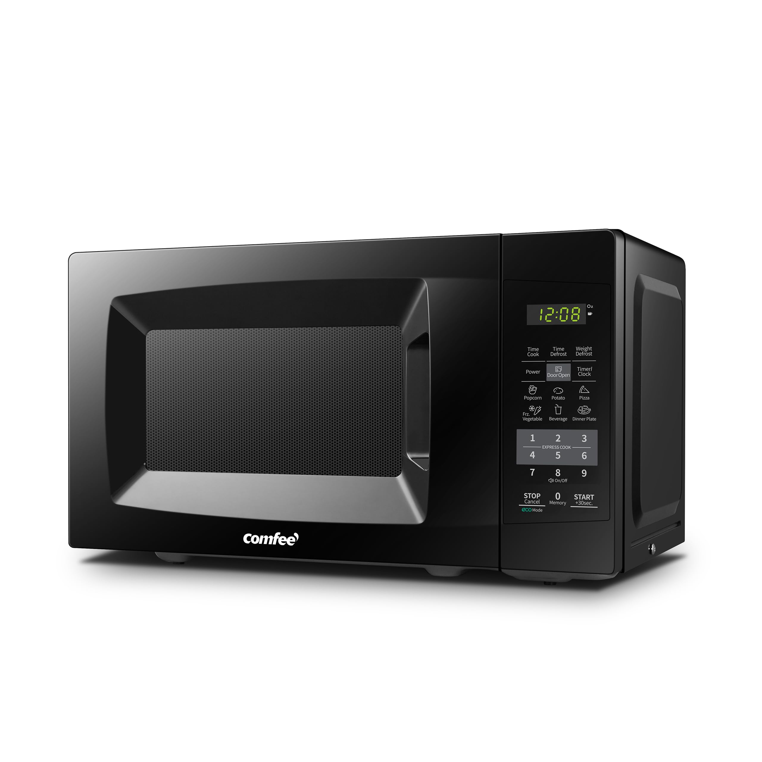 COMFEE 0.7 Cu Ft Compact Countertop Microwave Oven - Black | Sound On/Off, ECO Mode & One-Touch Buttons | Perfect for Dorms, Small Kitchens & Office Break Rooms