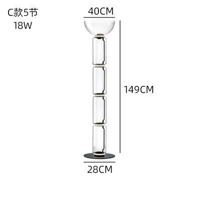 Modern LED Glass Floor Lamp for Living Room - Adjustable Brightness, Energy Efficient Ambient Lighting for Home Decor, Bedroom, or Office