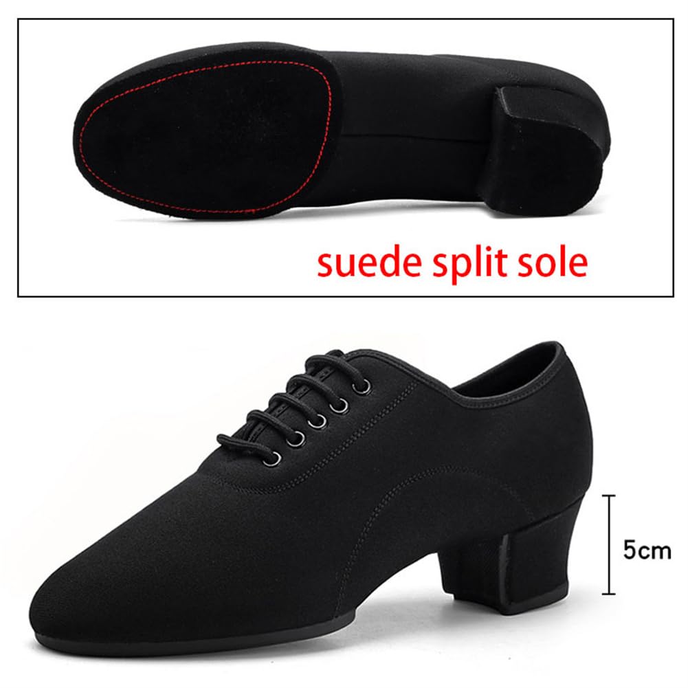 Men's Latin Dance Shoes - 2 Inch Heel Ballroom Tango Waltz Practice Shoes for Men | Split Sole Professional Dancing Shoes for Salsa, Tango & Waltz | Perfect for Competitions & Social Dancing