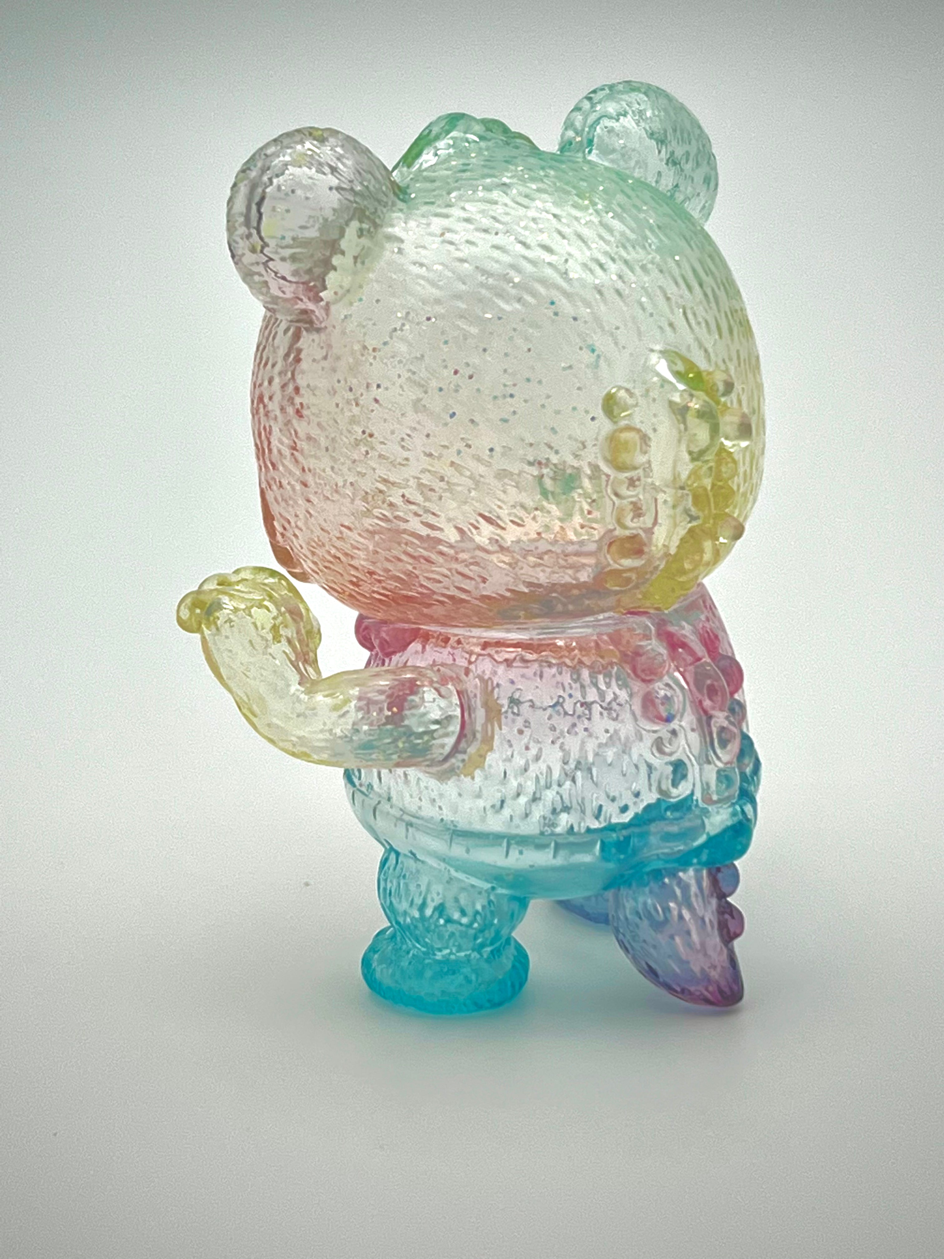 MoMoo Kuma X Art Junkie Baby Kumara Rainbow Glass Bottle - Colorful Reusable Water Bottle for Kids, Perfect for School, Travel & Outdoor Activities